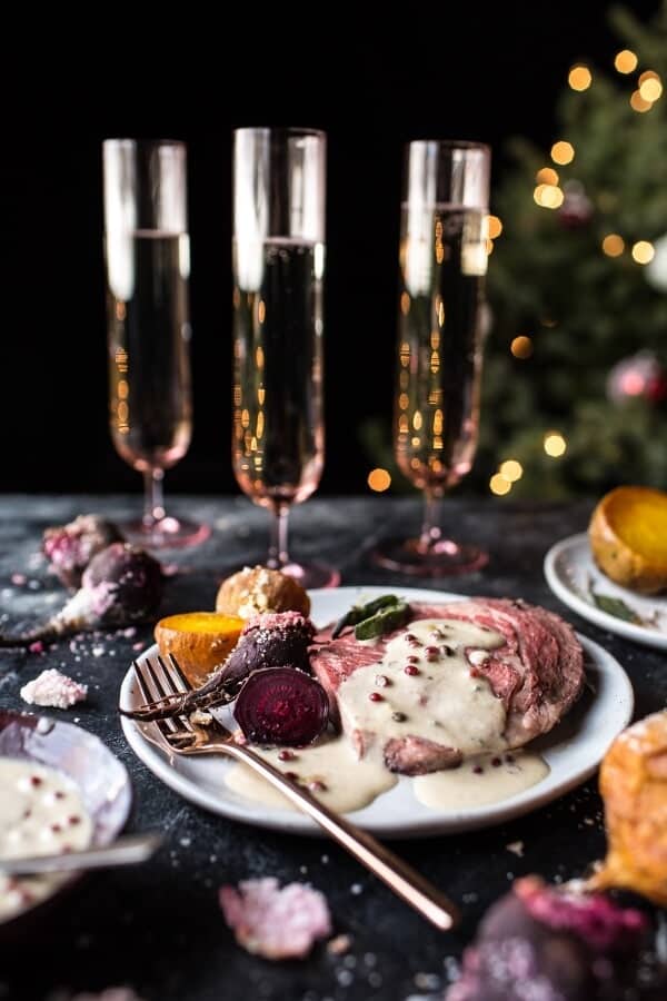 Sage Crusted Standing Rib Roast with Gorgonzola Cream Sauce (VIDEO) | halfbakedharvest.com @hbharvest