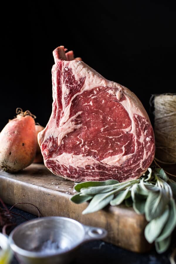 Sage Crusted Standing Rib Roast with Gorgonzola Cream Sauce (VIDEO) | halfbakedharvest.com @hbharvest