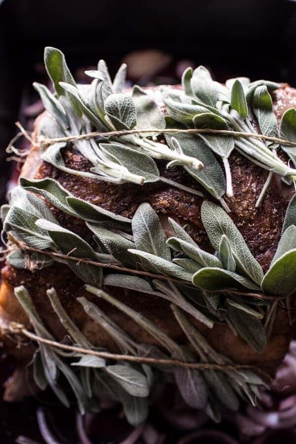 Sage Crusted Standing Rib Roast with Gorgonzola Cream Sauce (VIDEO) | halfbakedharvest.com @hbharvest