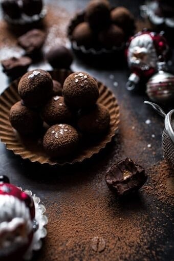 Salted Peanut Butter Caramel Chocolate Truffles | halfbakedharvest.com