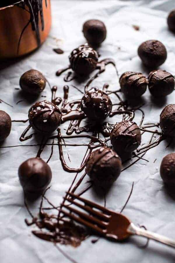 Salted Peanut Butter Caramel Chocolate Truffles | halfbakedharvest.com @hbharvest
