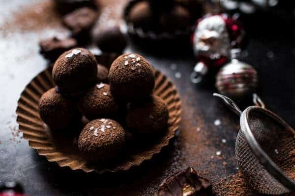Salted Peanut Butter Caramel Chocolate Truffles | halfbakedharvest.com @hbharvest