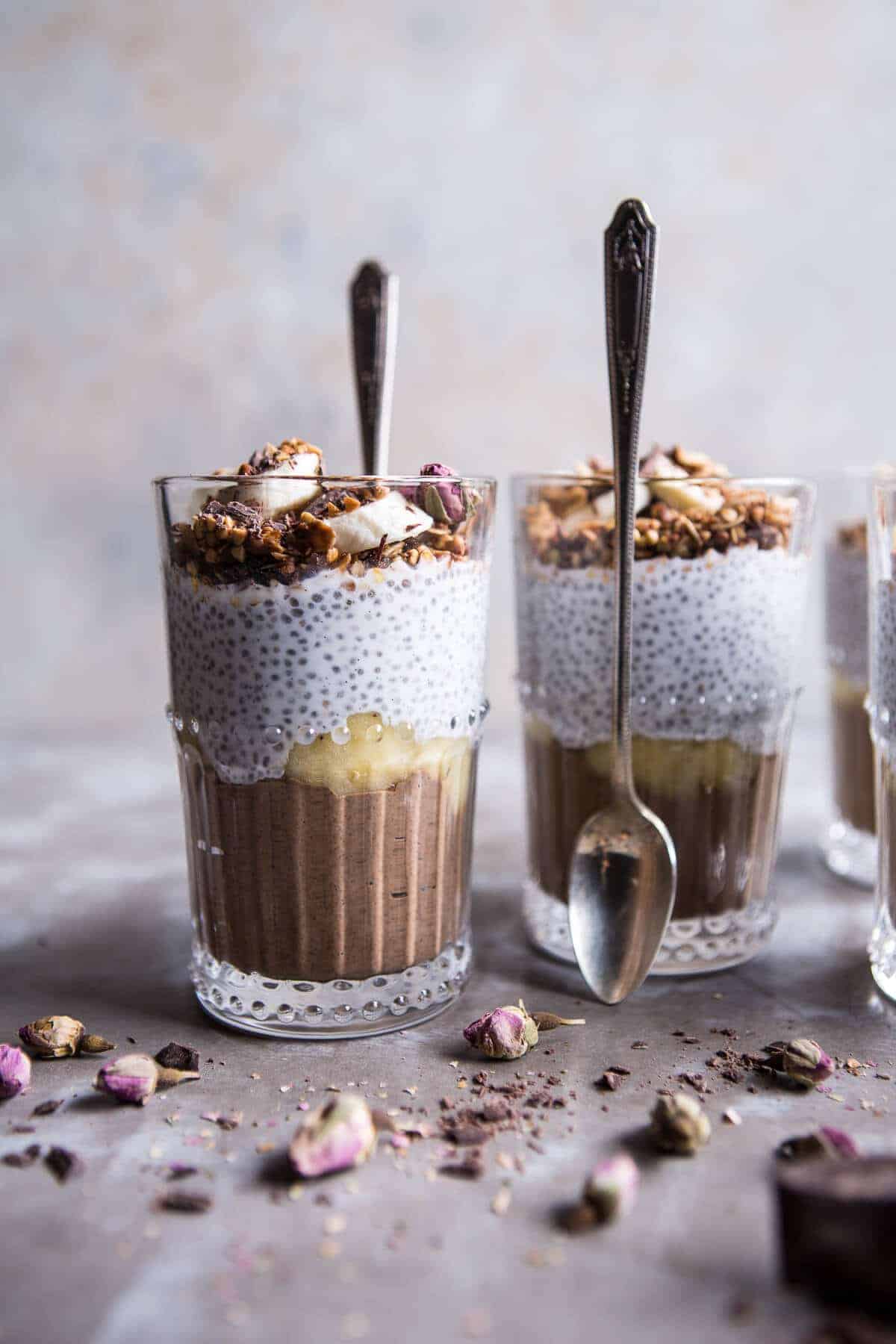 Banana Chocolate Chai Cream Pie Parfaits: A Week of (Healthy) Cozy Winter Recipes | halfbakedharvest.com @hbharvest