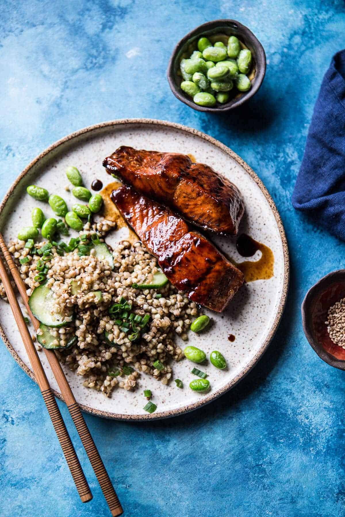 Caramelized Teriyaki Salmon with Sesame Toasted Buckwheat | halfbakedharvest.com @hbharvest
