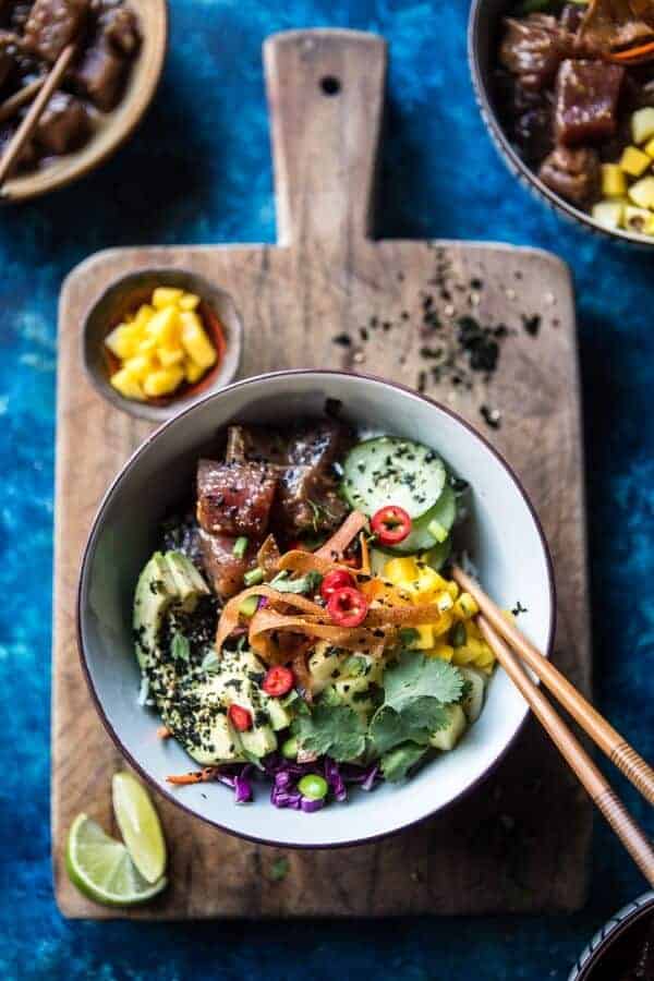 Hawaiian Ahi Tuna Poke Bowl (VIDEO) | halfbakedharvest.com @hbharvest