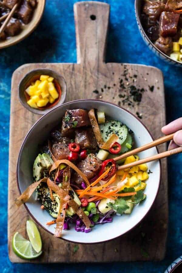 Hawaiian Ahi Tuna Poke Bowl (VIDEO) | halfbakedharvest.com @hbharvest