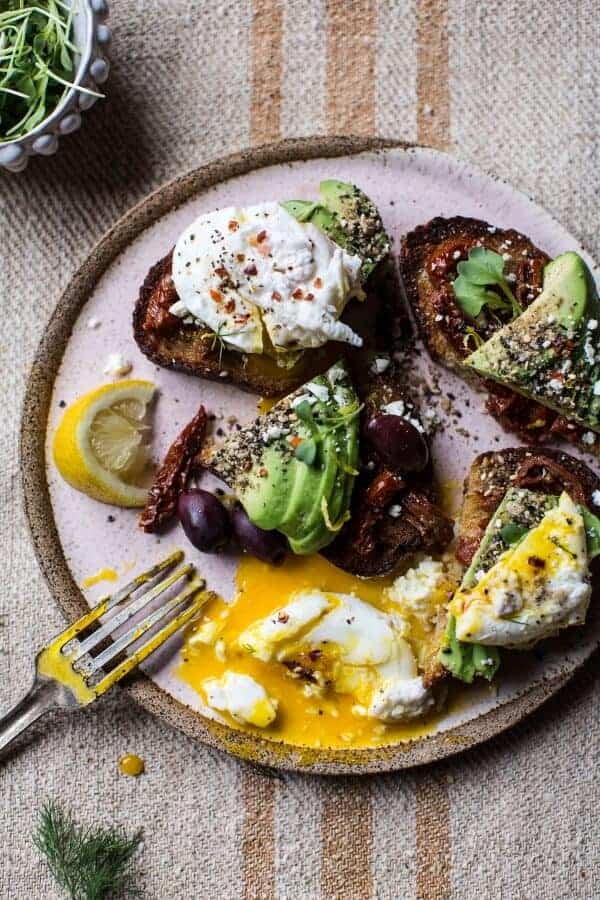Mediterranean Inspired Avocado Toast with Pistachio Dukkah | halfbakedharvest.com @hbharvest
