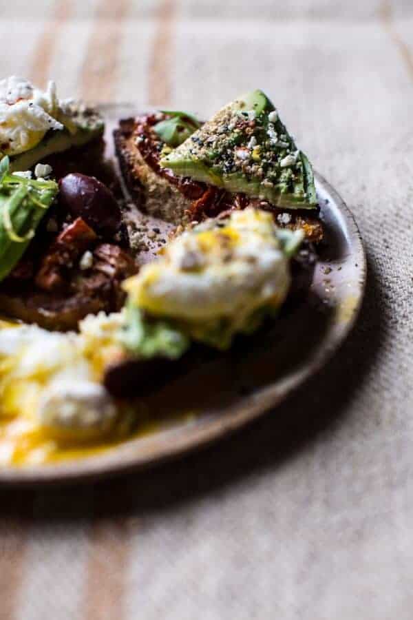Mediterranean Inspired Avocado Toast with Pistachio Dukkah | halfbakedharvest.com @hbharvest