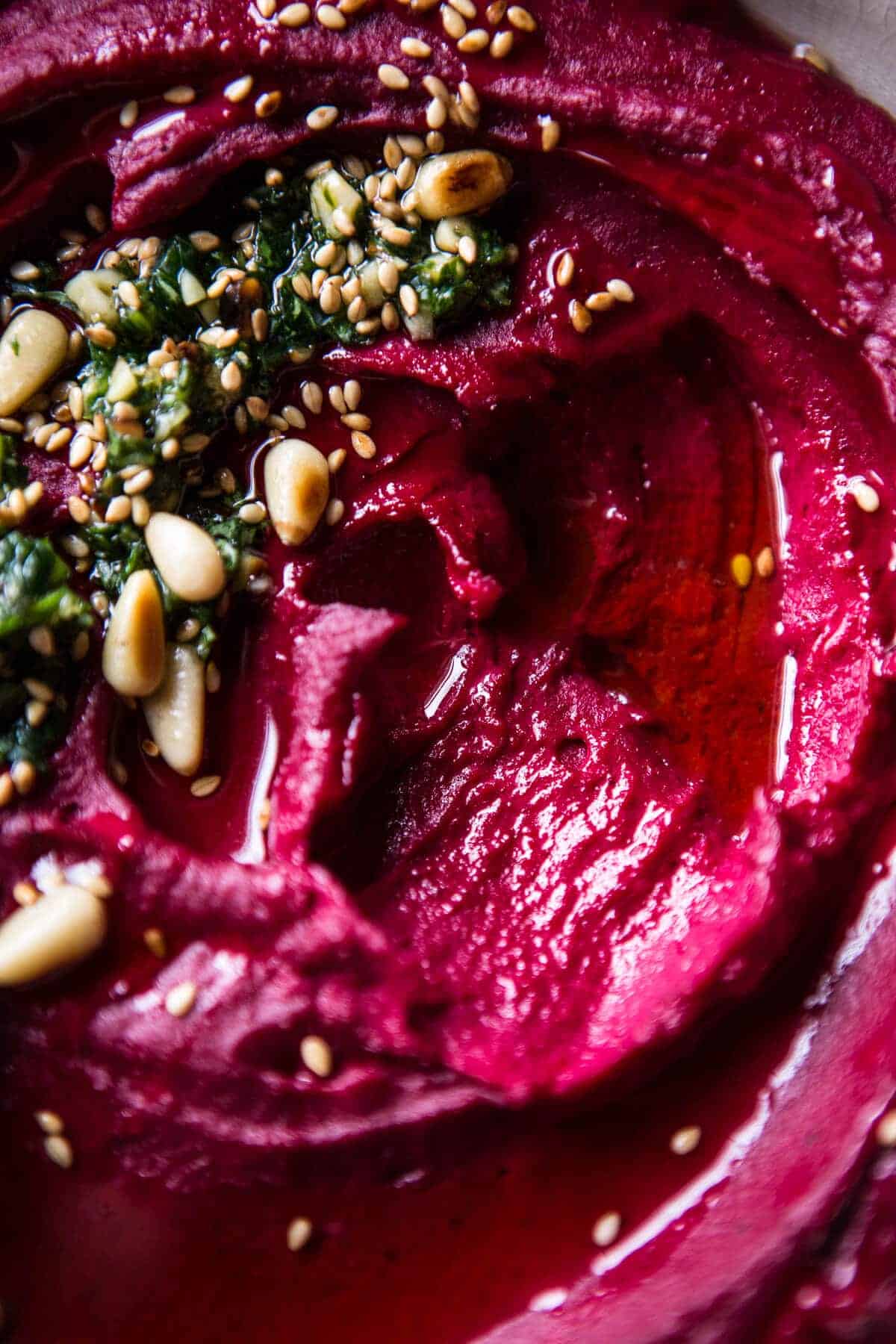 Roasted Beet Hummus (VIDEO) | halfbakedharvest.com @hbharvest