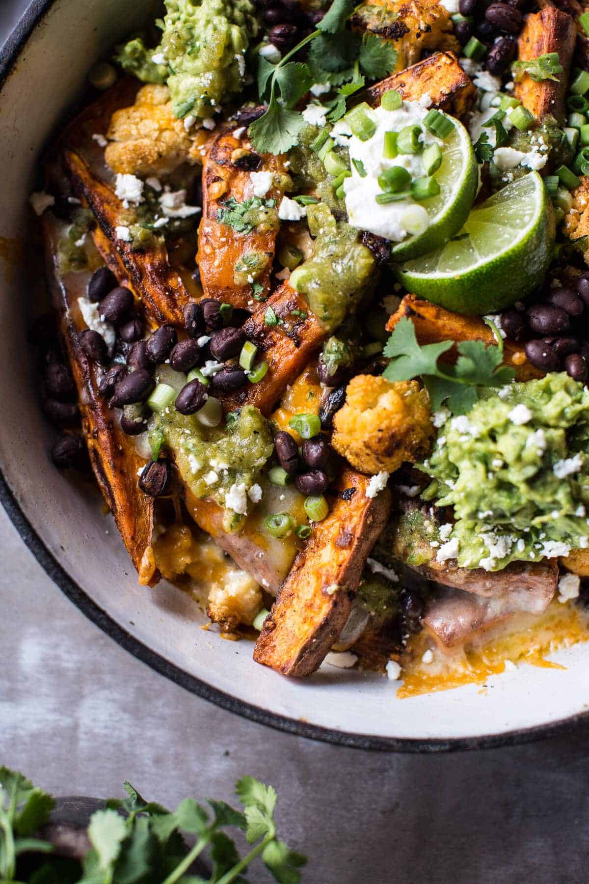 Sweet Potato and Black Bean Nachos with Green Chile Salsa | halfbakedharvest.com @hbharvest