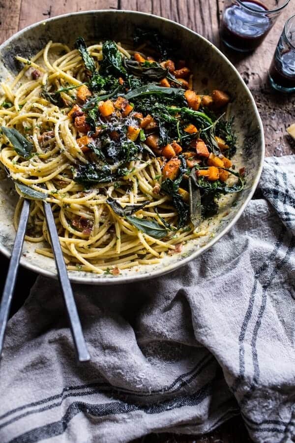 Winter Squash Carbonara with Broccoli Rabe and Sage | halfbakedharvest @hbharvest