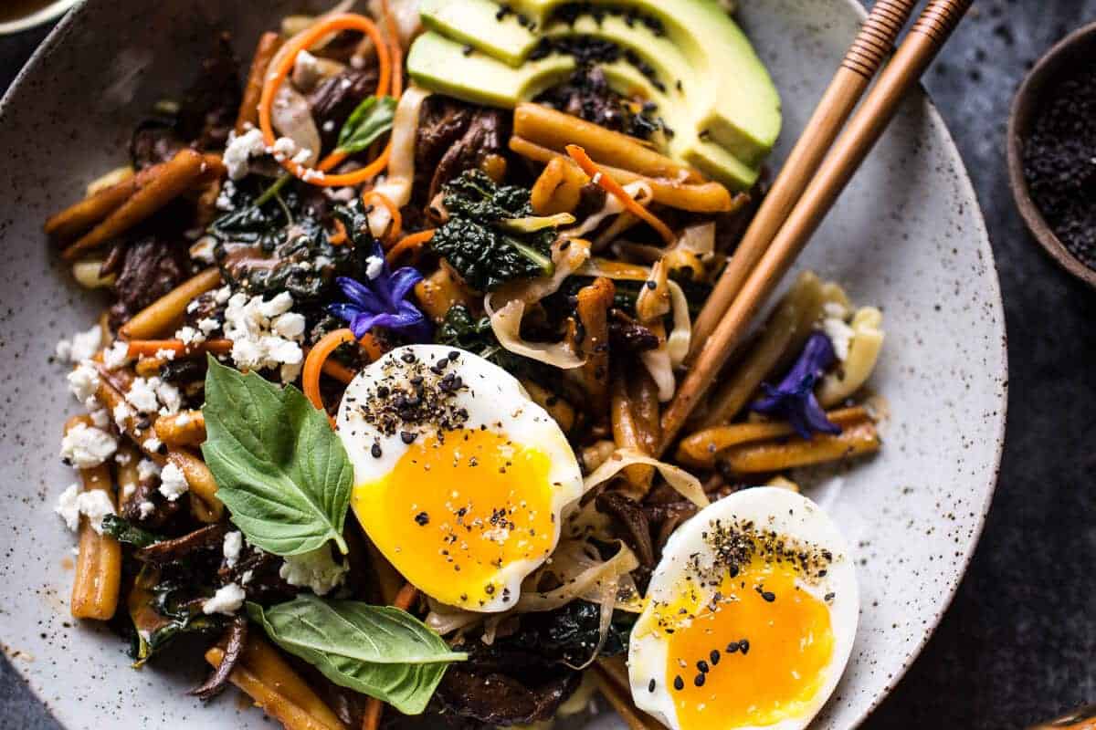 Korean Braised Short Rib and Kimchi Pasta | halfbakedharvest.com @hbharvest