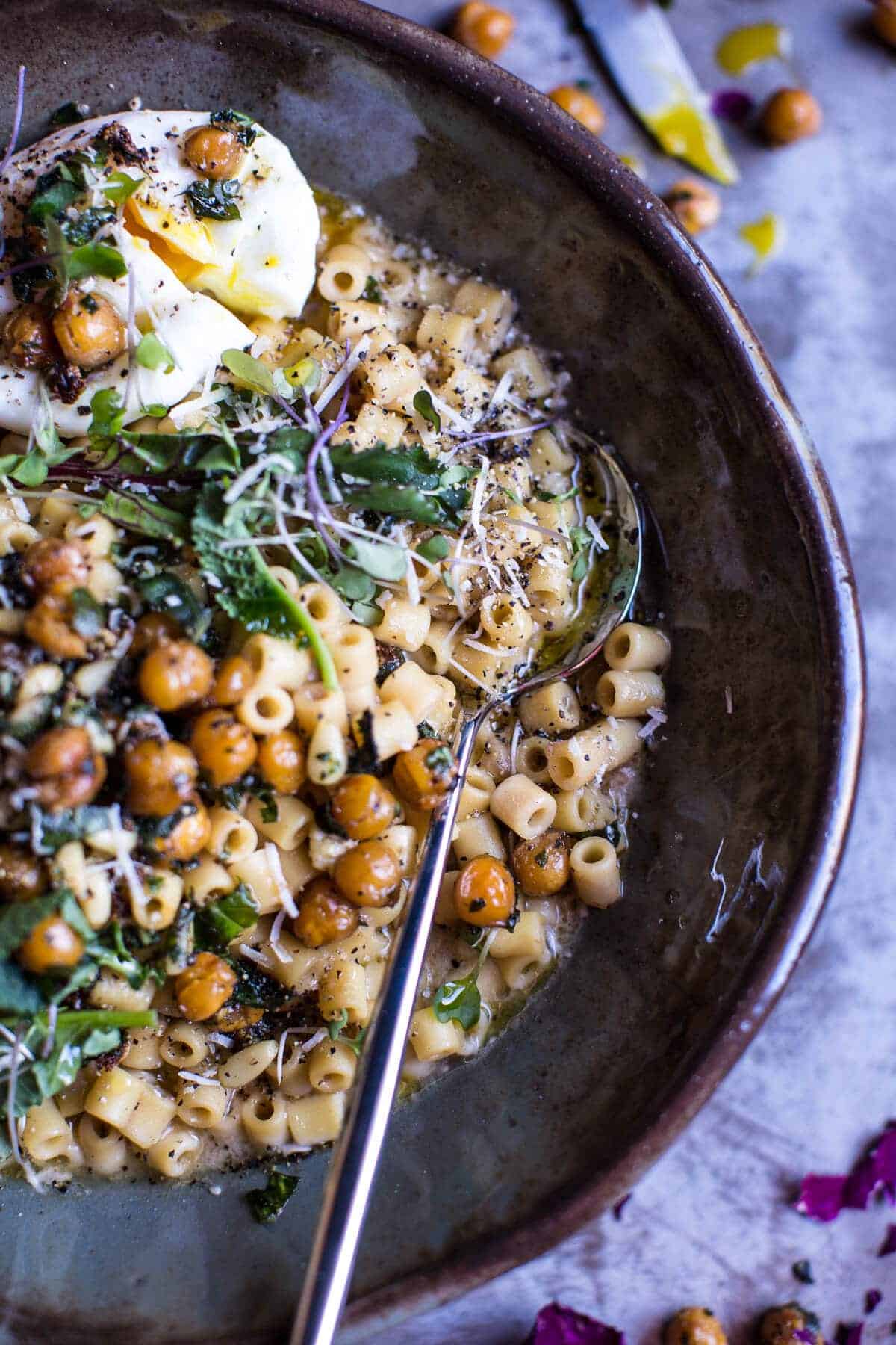 Quick + Simple Pasta “Risotto” with Herbed Roasted Chickpeas | halfbakedharvest.com @hbharvest