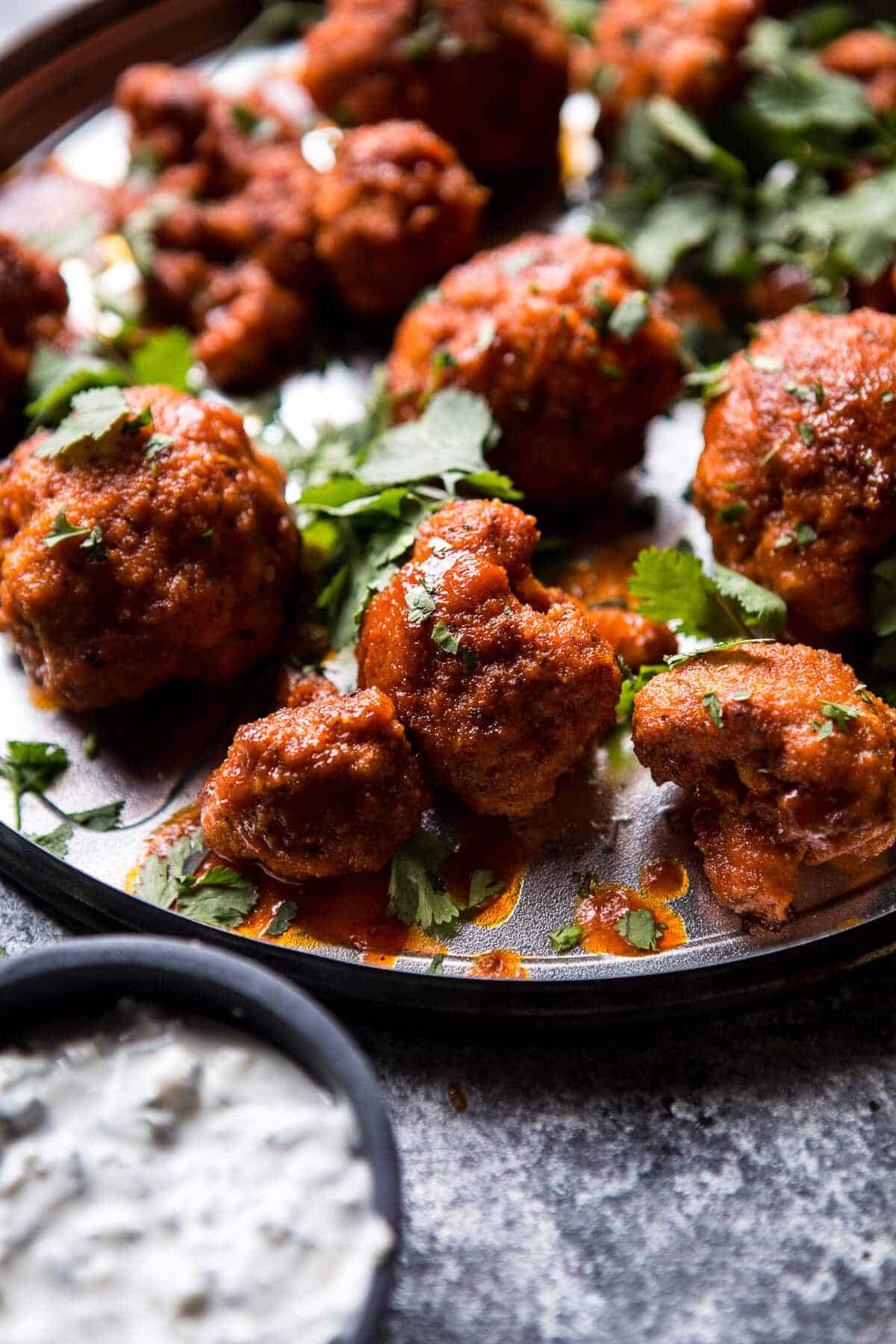 Sriracha Buffalo Cauliflower Bites | halfbakedharvest.com @hbharvest