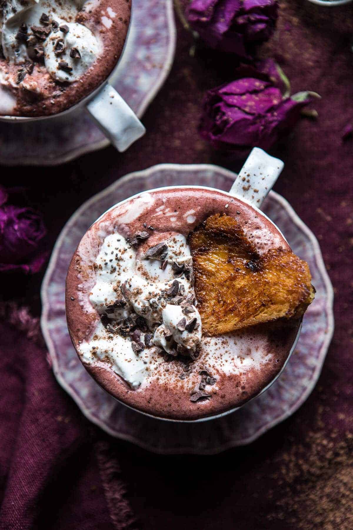 Superfood Hot Chocolate with Honey Caramelized Brioche | halfbakedharvest.com @hbharvest