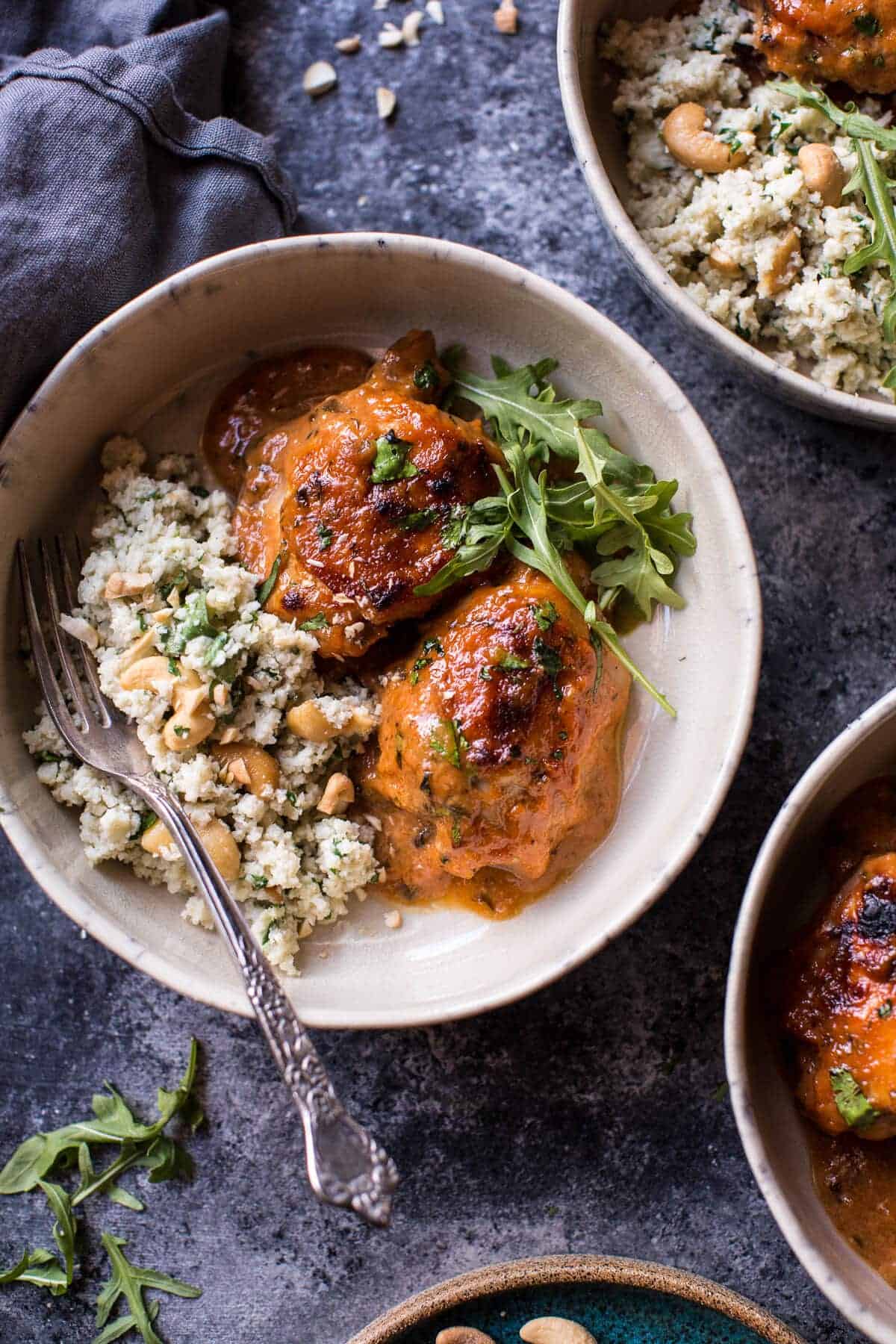 Sweet and Sticky 3 Ingredient Apricot Chicken (with Cauliflower Rice) | halfbakedharvest.com @hbharvest