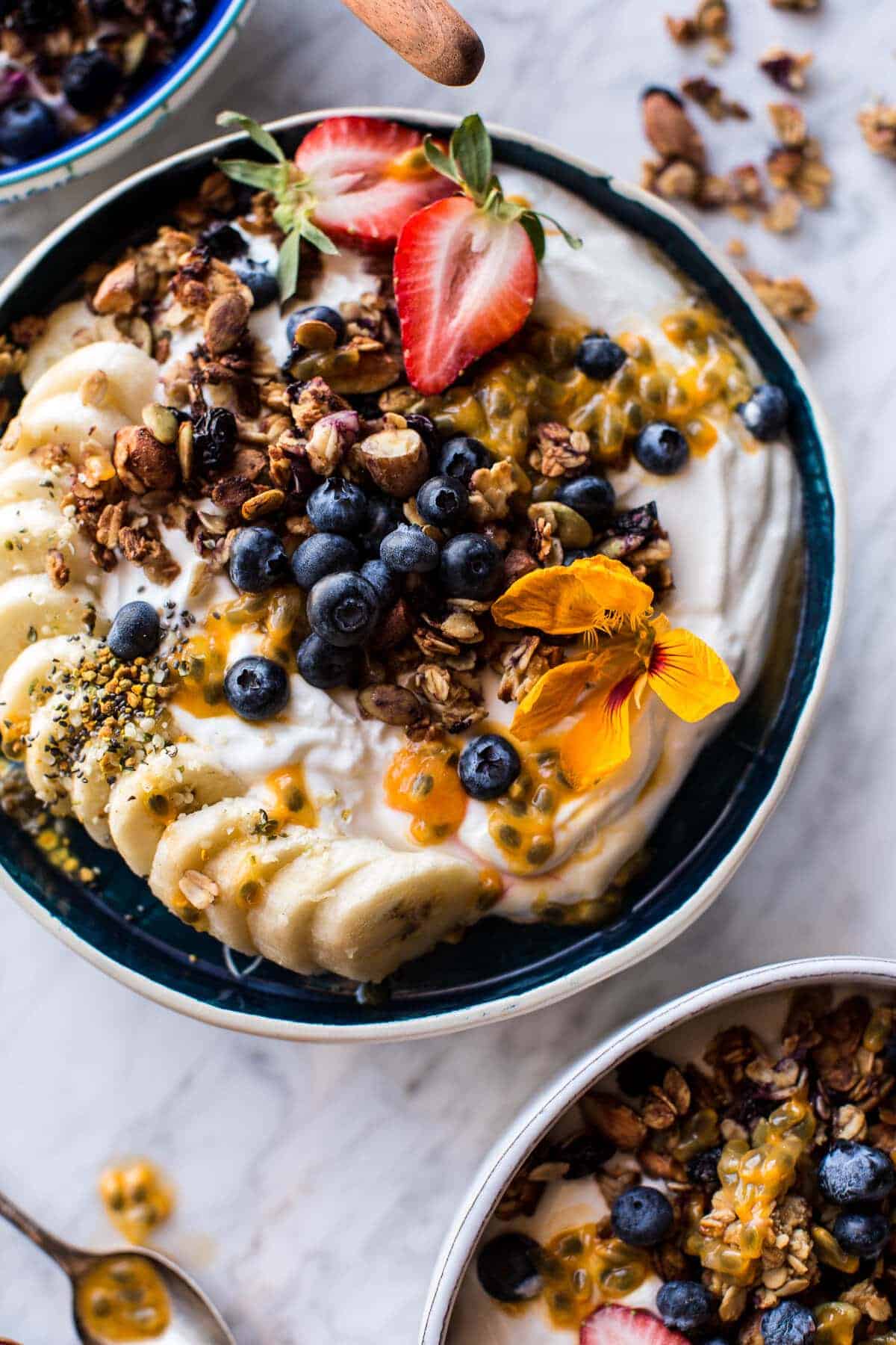 Blueberry Muffin Granola Greek Yogurt Breakfast Bowl | halfbakedharvest.com @hbharvest