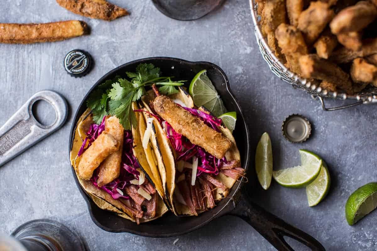 Corned Beef Tacos with Beer Battered Fries | halfbakedharvest.com @hbharvest