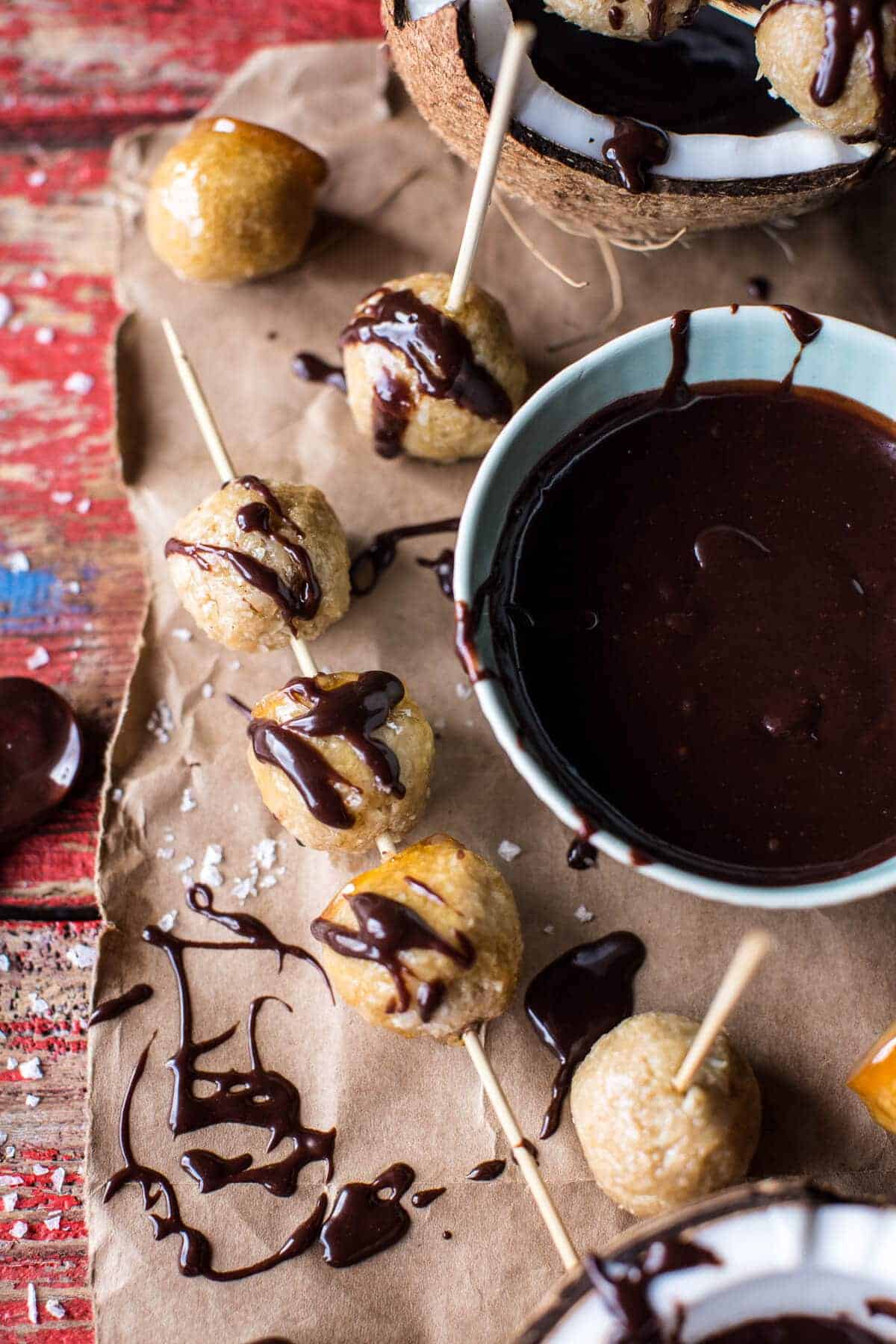 Sweet Cuban Coconut Balls with Melted Chocolate (Coquito Acaramelado) | halfbakedharvest.com @hbharvest