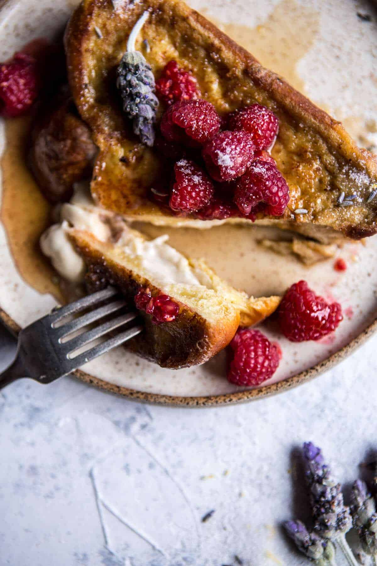 Whipped Cream Cheese Stuffed French Toast with Raspberries | halfbakedharvest.com @hbharvest
