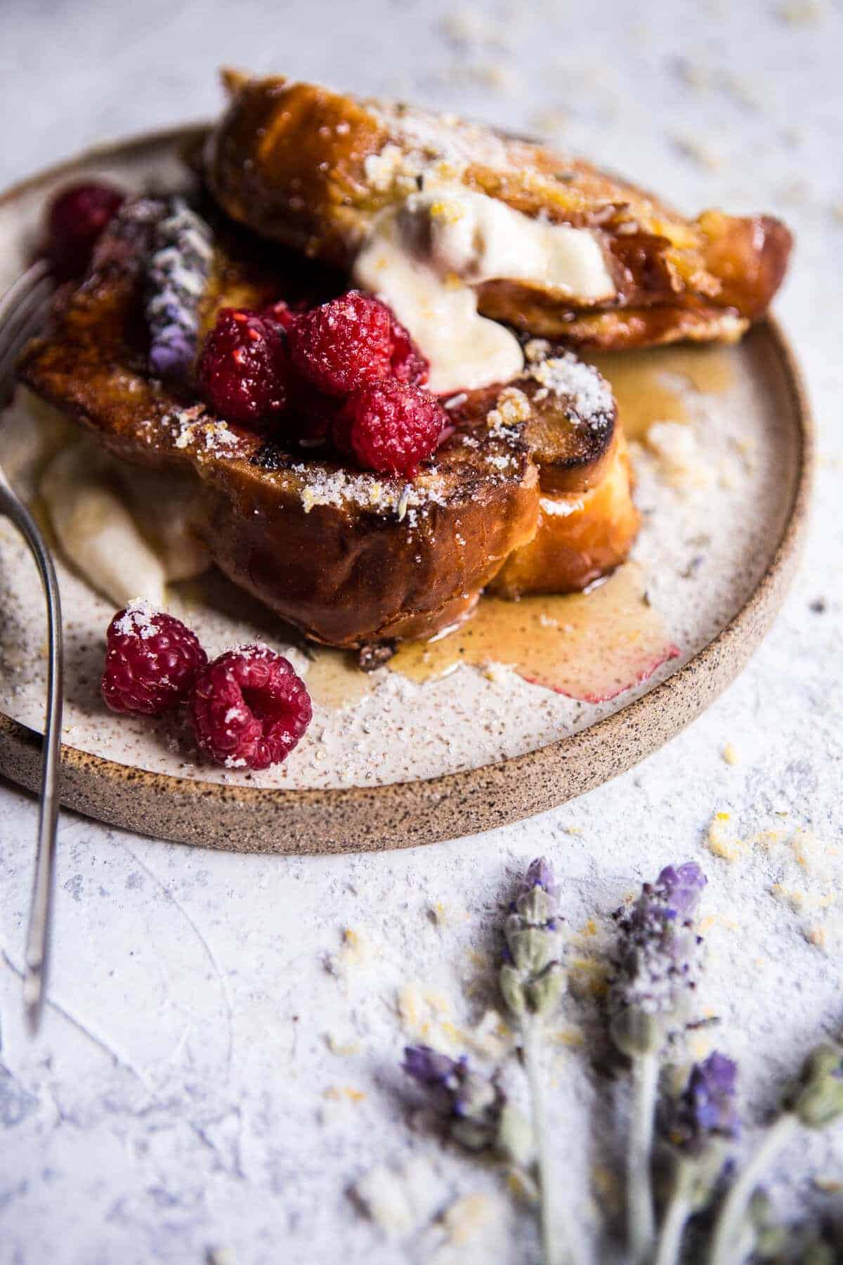 Whipped Cream Cheese Stuffed French Toast with Raspberries | halfbakedharvest.com @hbharvest