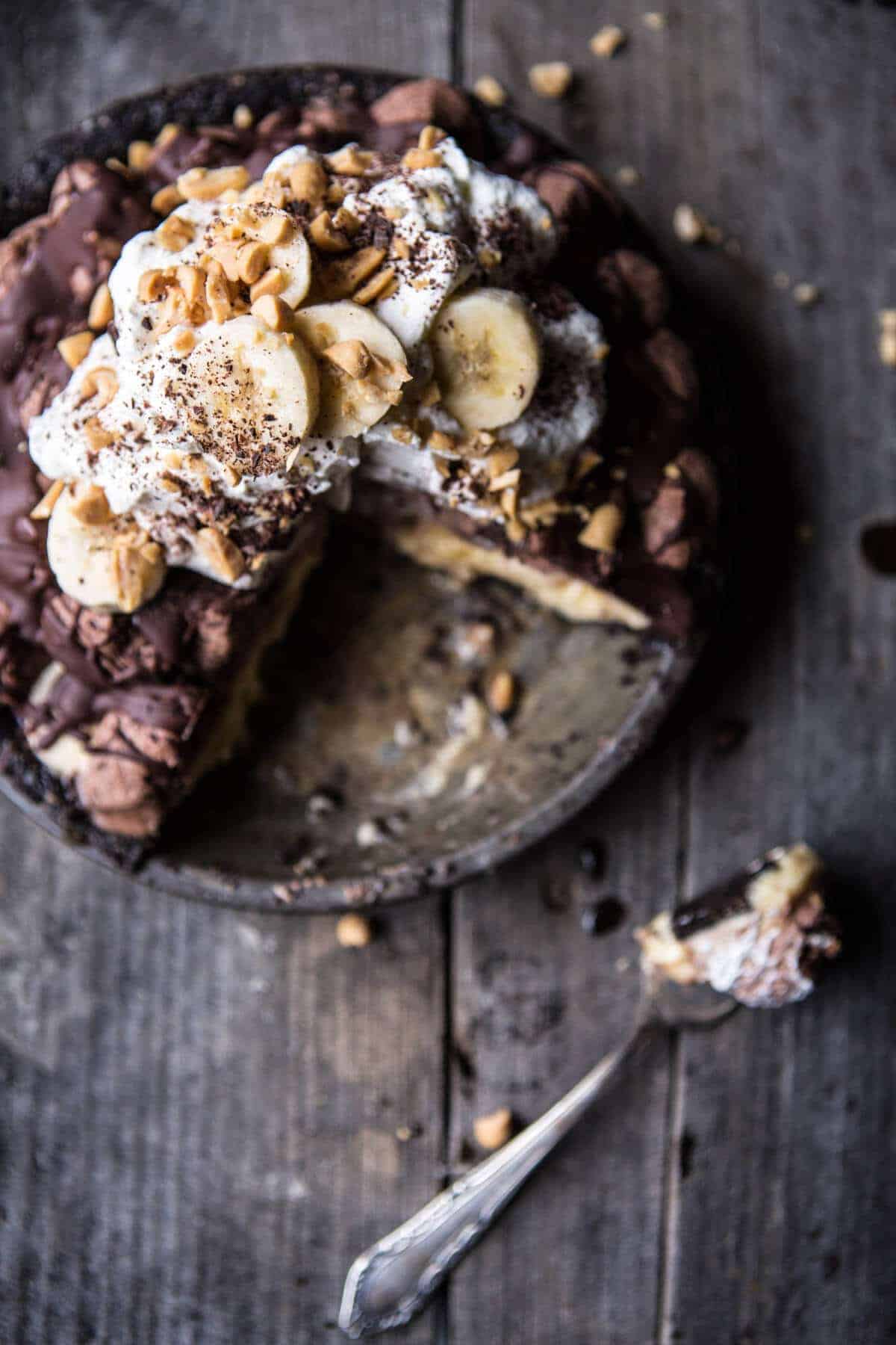 Banana Cream Pie…with Chocolate and Peanuts | halfbakedharvest.com @hbharvest