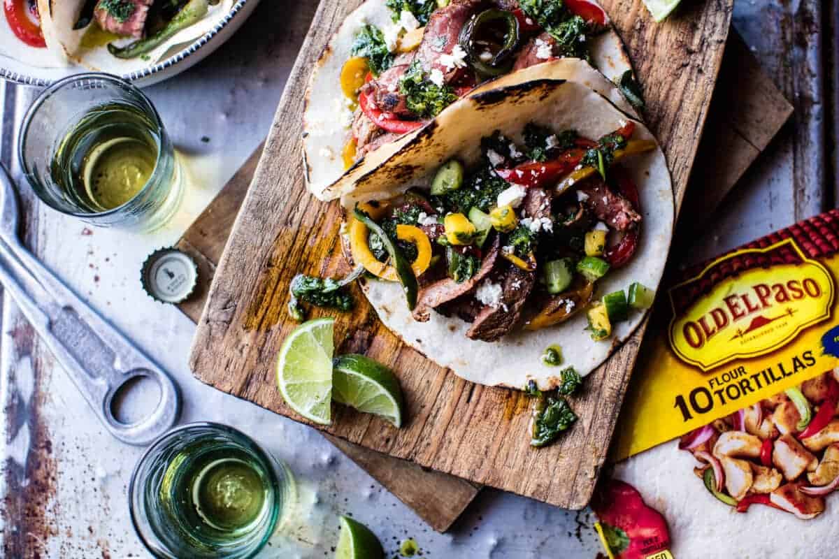 Steak Fajitas with Chimichurri and Cucumber Salsa | halfbakedharvest.com @hbharvest