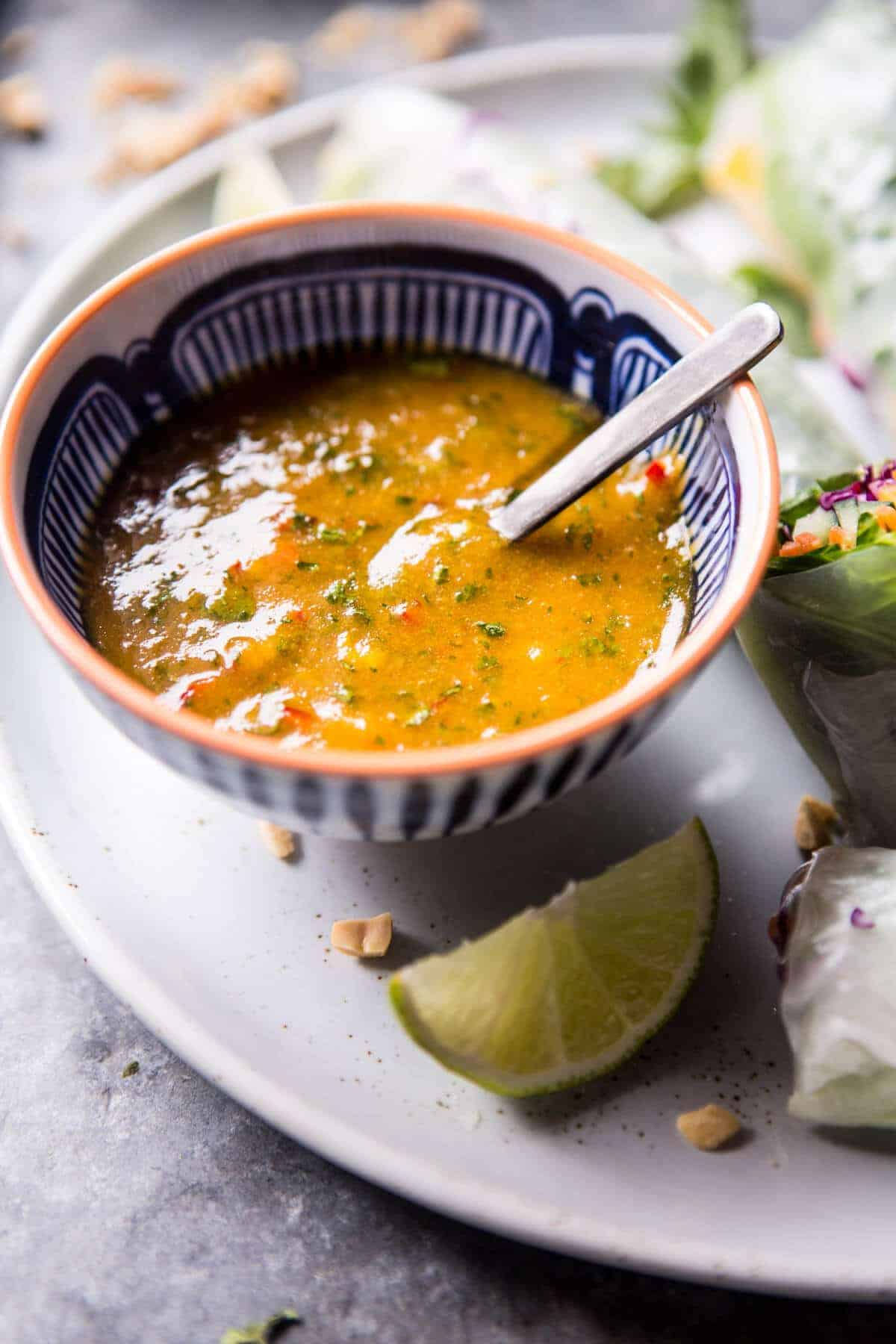 Avocado Veggie Spring Rolls with Sweet Thai Mango Sauce | halfbakedharvest.com @hbharvest