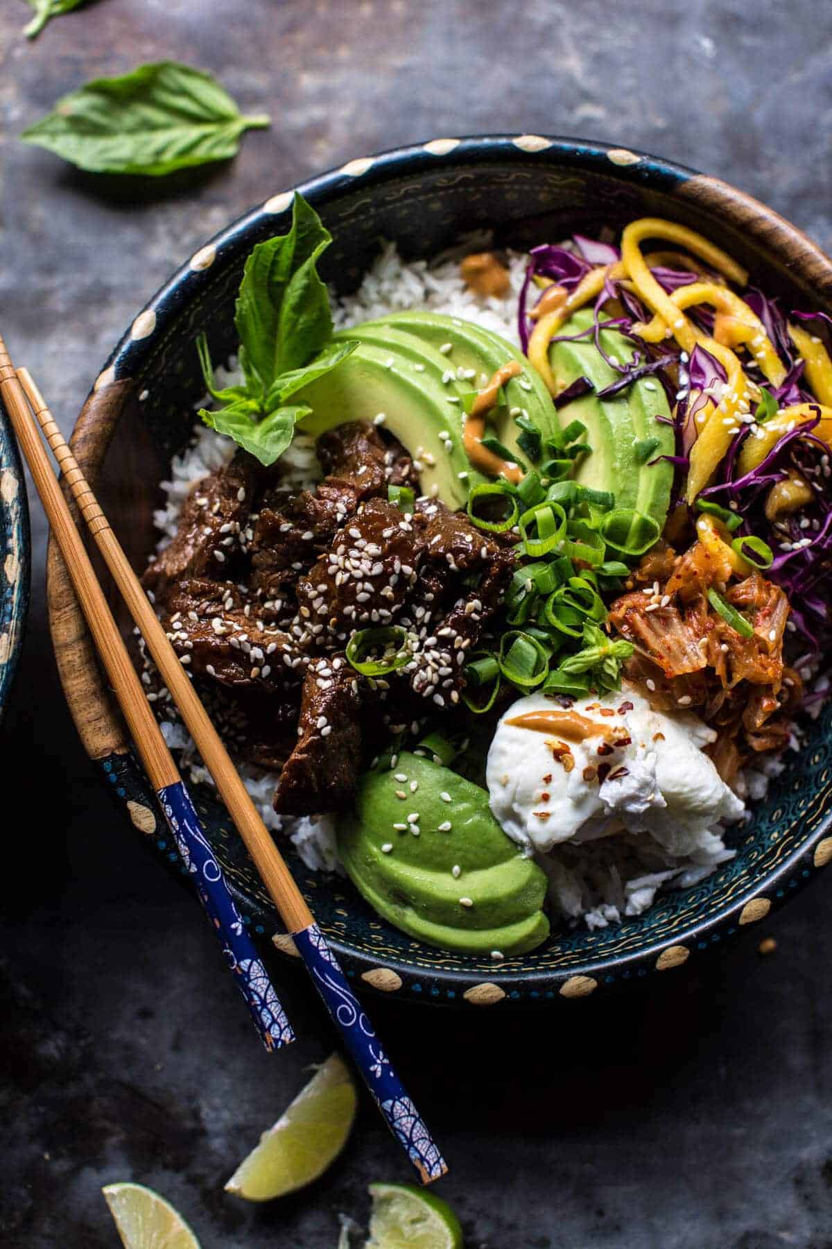 Korean Bulgogi BBQ Steak Bowls | halfbakedharvest.com @hbharvest