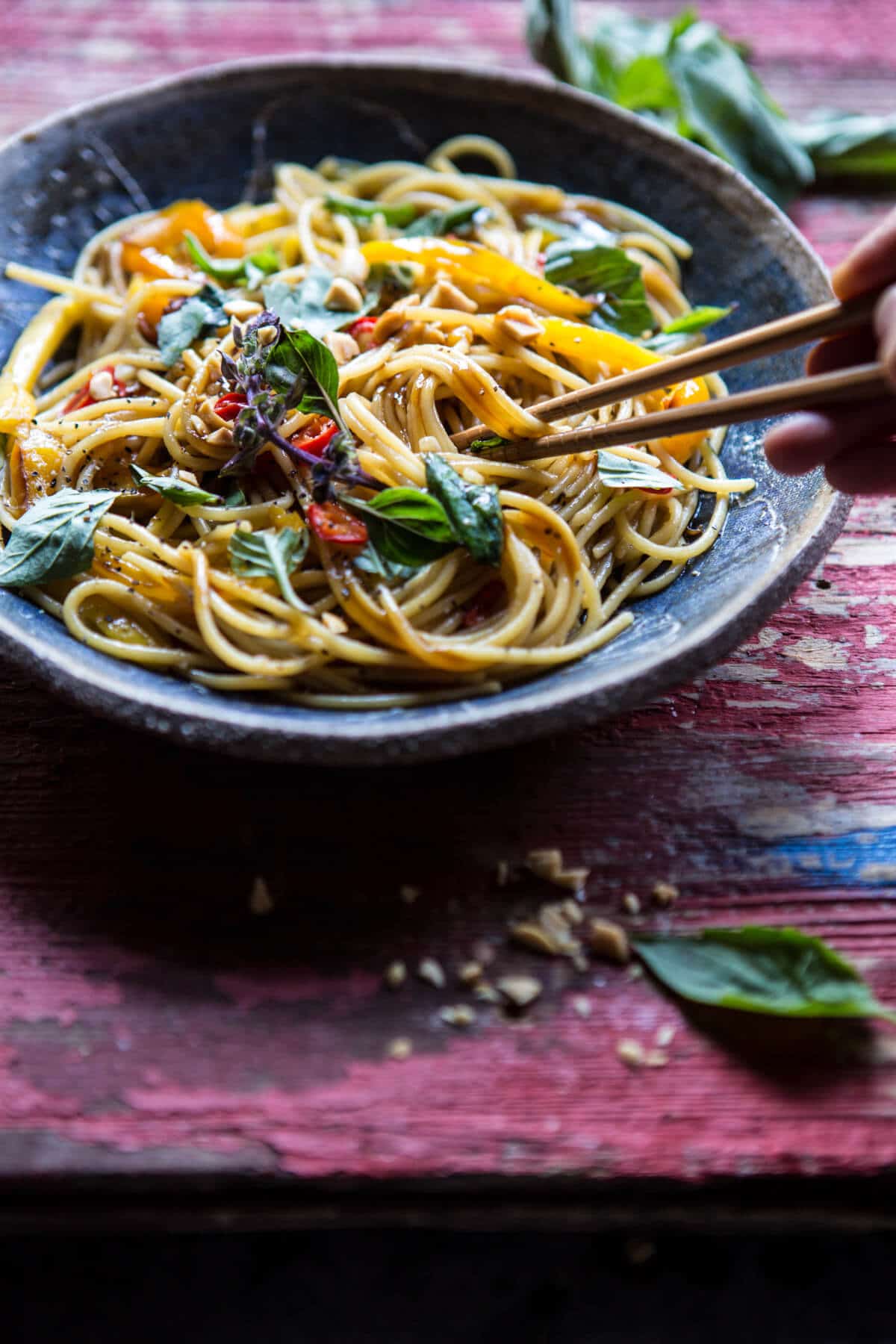 15 Minute Bangkok Peanut Mango Pasta | halfbakedharvest.com @hbharvest