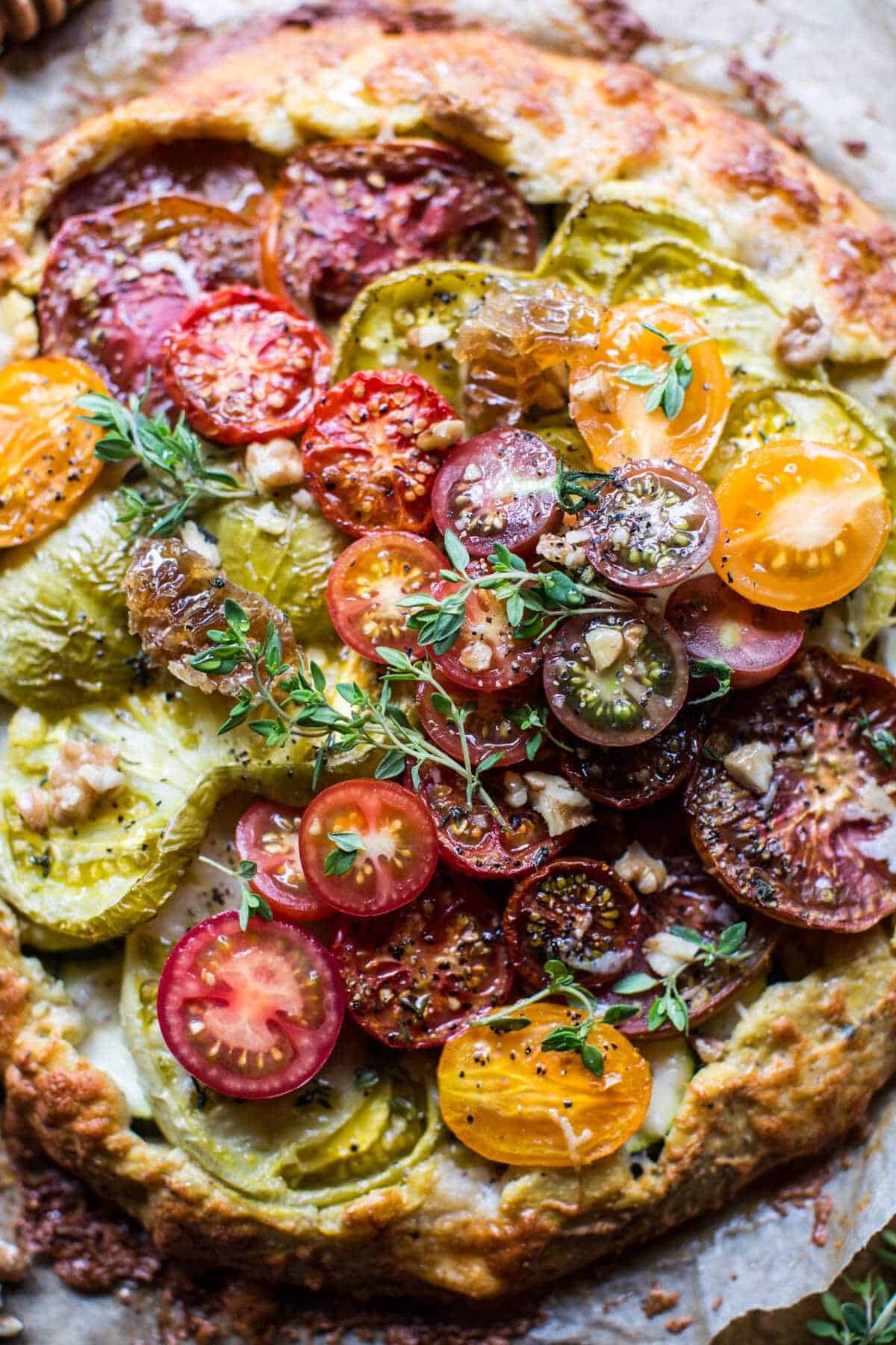 Heirloom Tomato and Zucchini Galette with Honey + Thyme | halfbakedharvest.com @hbharvest