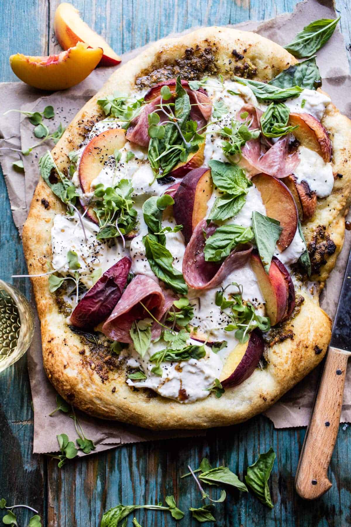 Peach Burrata Pizza with Honey Balsamic | halfbakedharvest.com @hbharvest