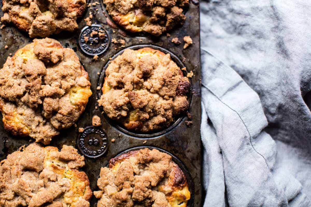 Zucchini Peach Streusel Muffins | halfbakedharvest.com @hbharvest