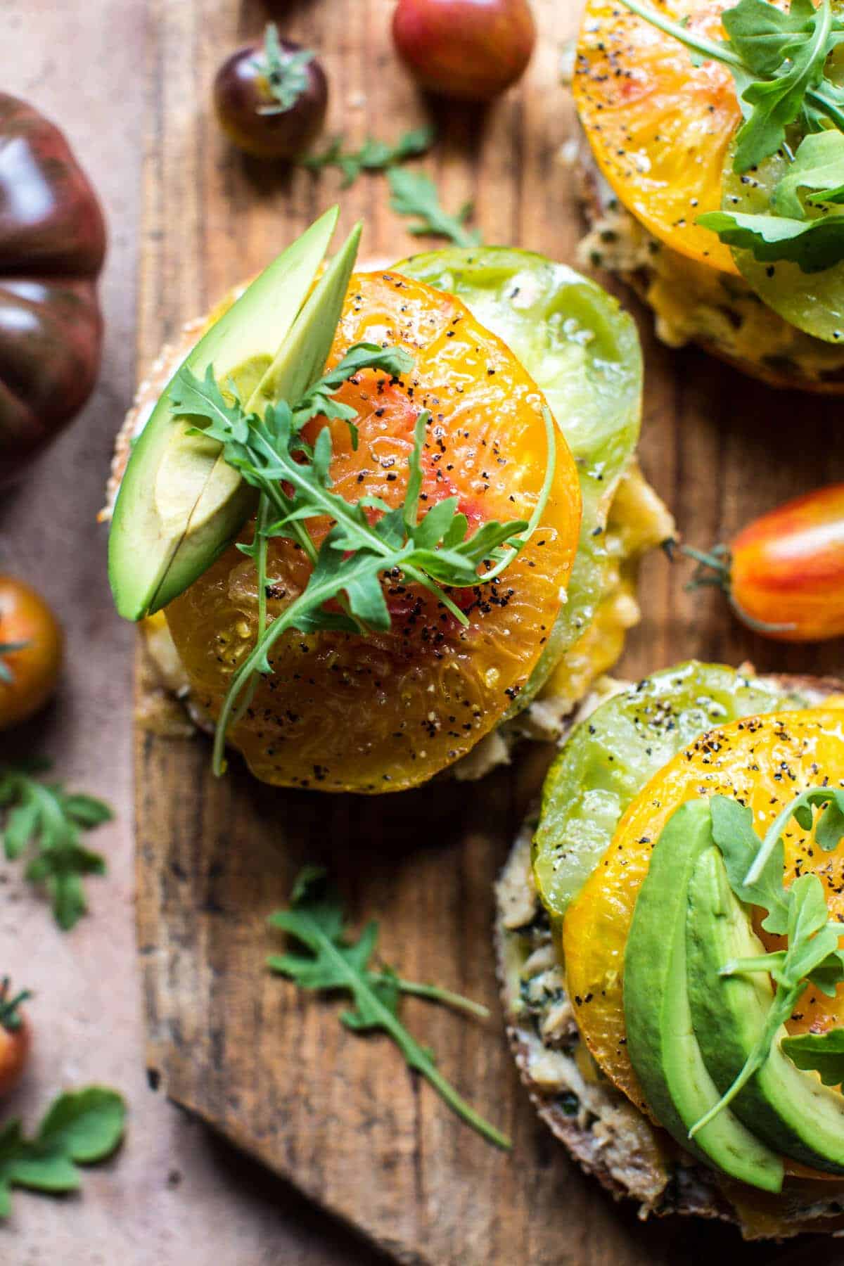 Cheesy Avocado Bagel Tuna Melts | halfbakedharvest.com @hbharvest
