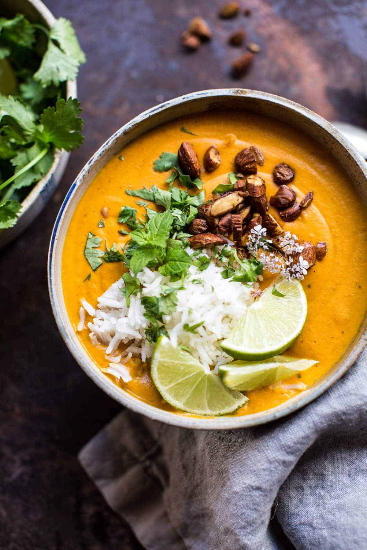 Creamy Thai Carrot Sweet Potato Soup | halfbakedharvest.com @hbharvest