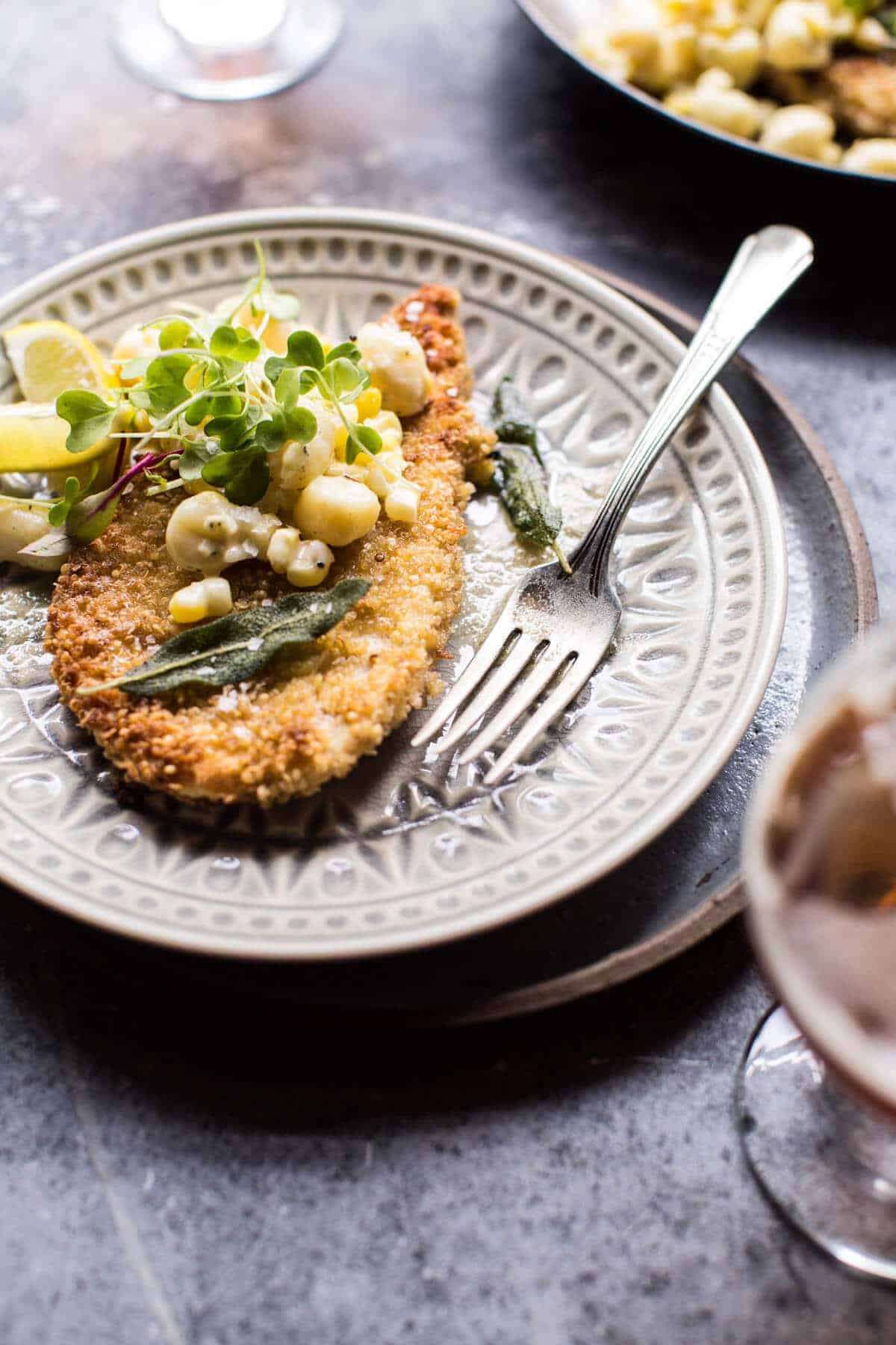 Quinoa Crusted Schnitzel with Creamed Corn Gnocchi | halfbakedharvest.com @hbharvest