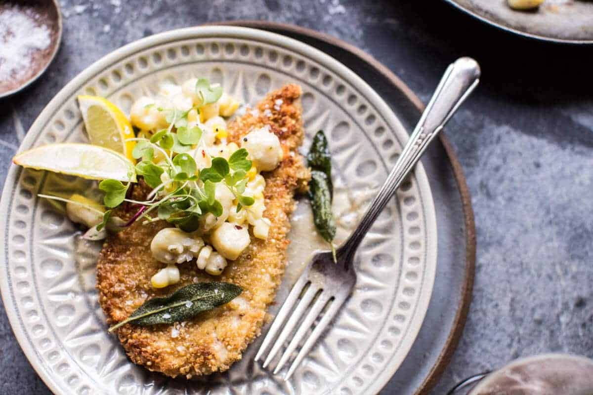 Quinoa Crusted Schnitzel with Creamed Corn Gnocchi | halfbakedharvest.com @hbharvest