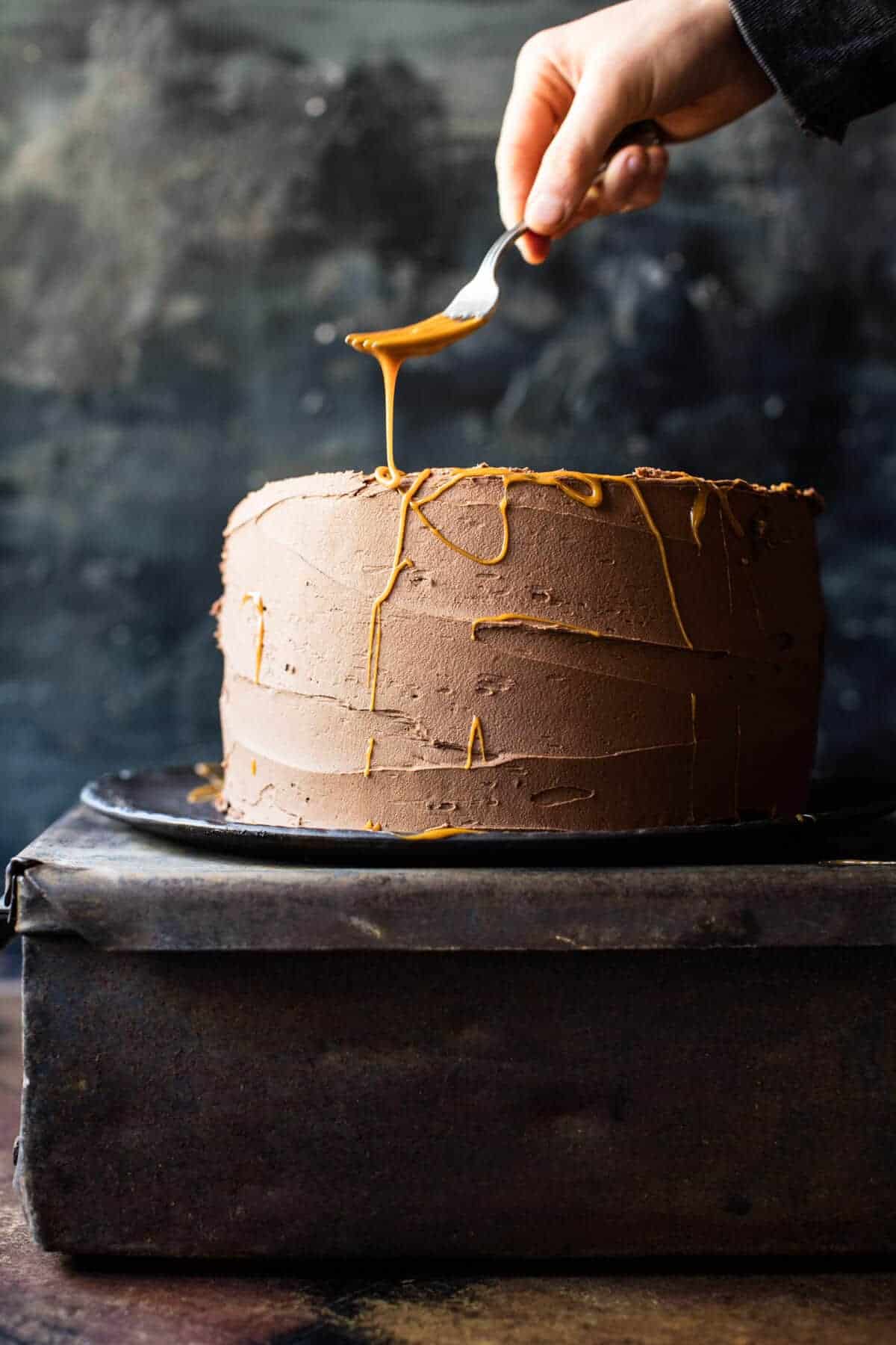 Forbidden Forest Chocolate Butterbeer Cake | halfbakedharvest.com @hbharvest