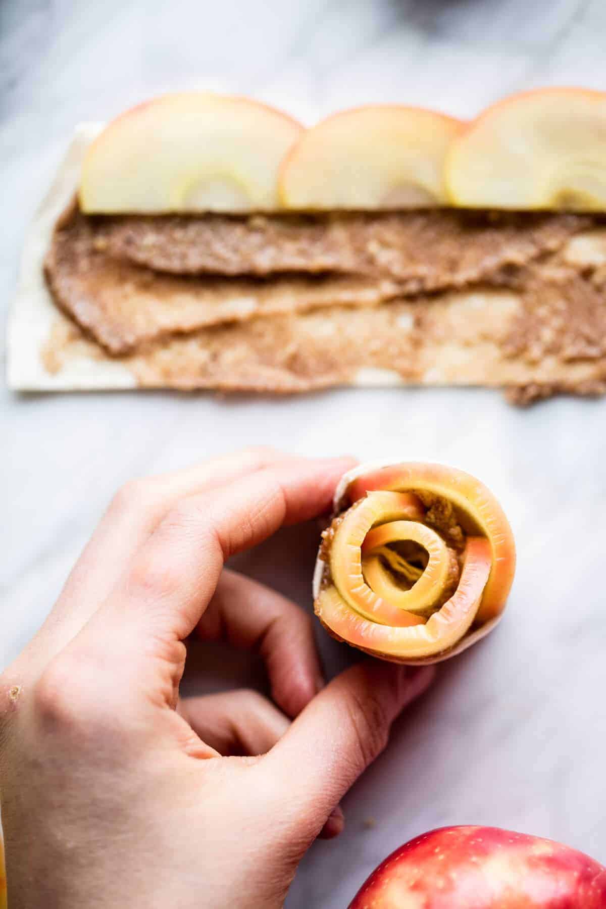 Mini Pecan Butter Apple Roses | halfbakedharvest.com @hbharvest