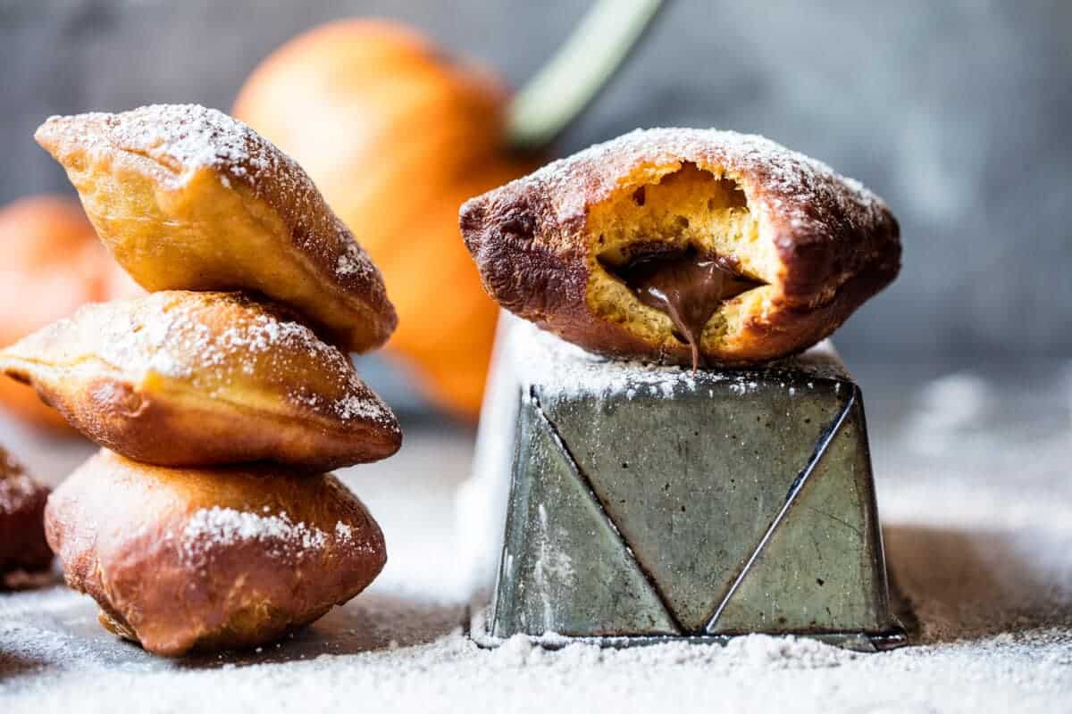 Nutella Stuffed Pumpkin Beignets | halfbakedharvest.com @hbharvest