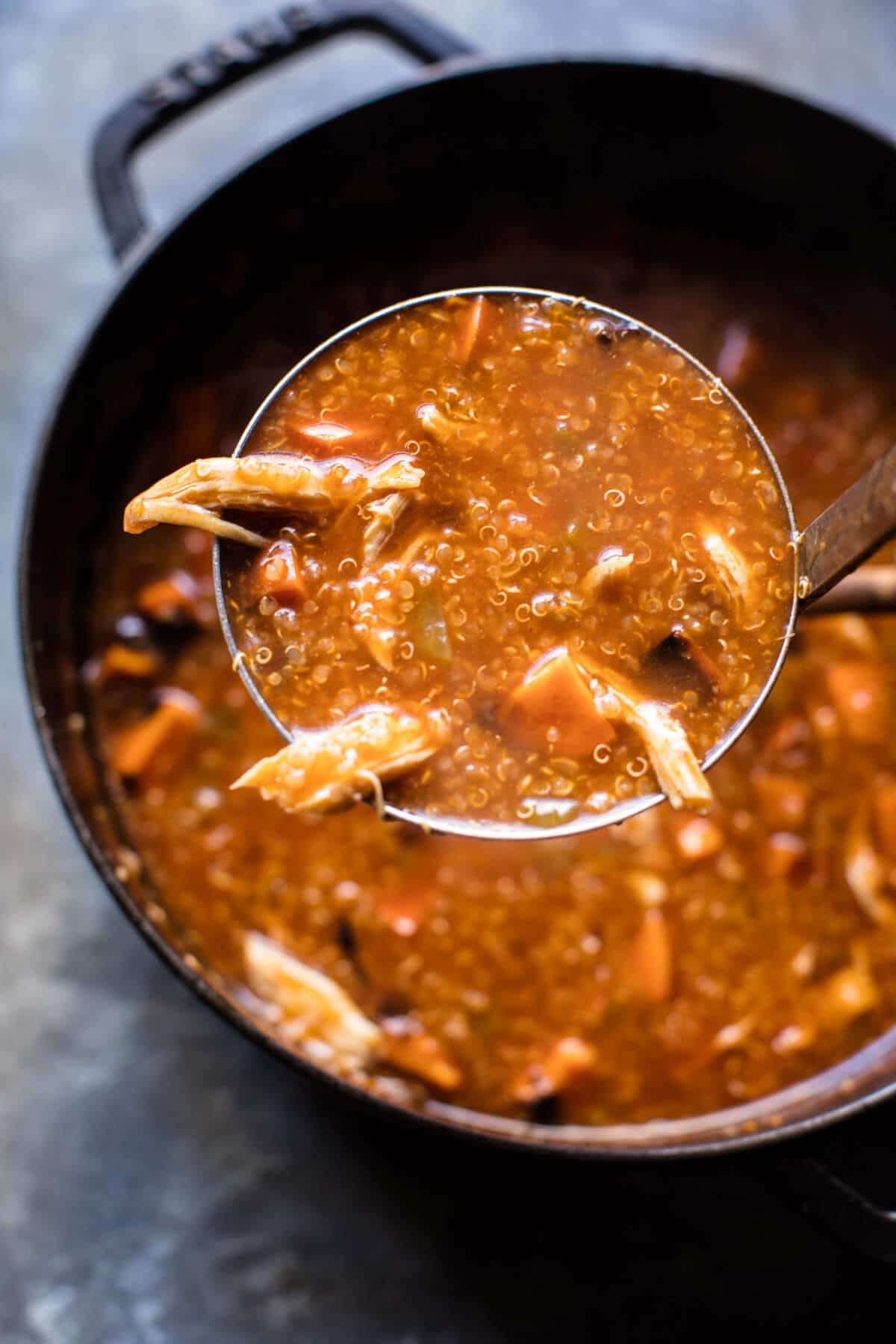 Turkey Enchilada Quinoa Soup | halfbakedharvest.com @hbharvest