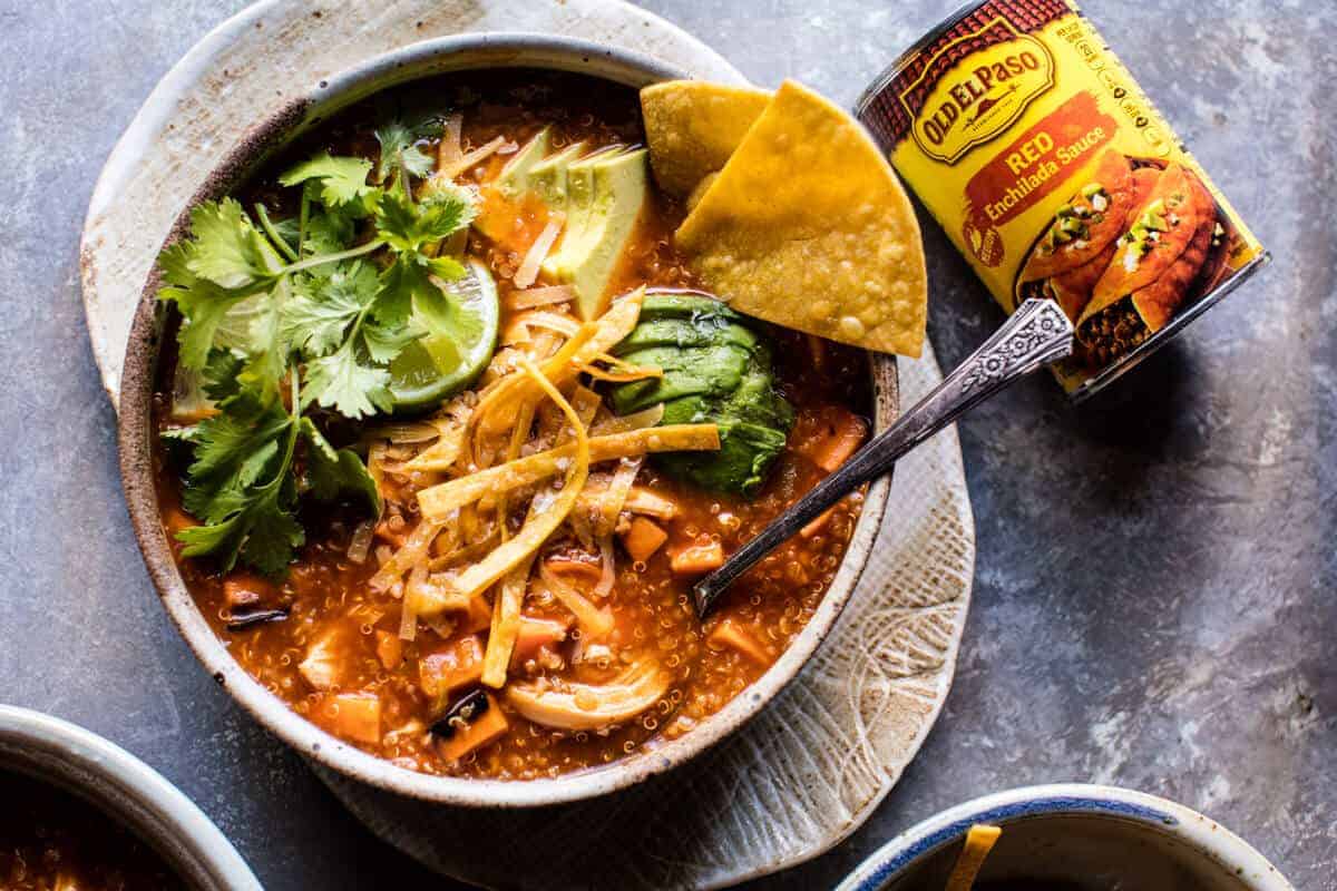 Turkey Enchilada Quinoa Soup | halfbakedharvest.com @hbharvest