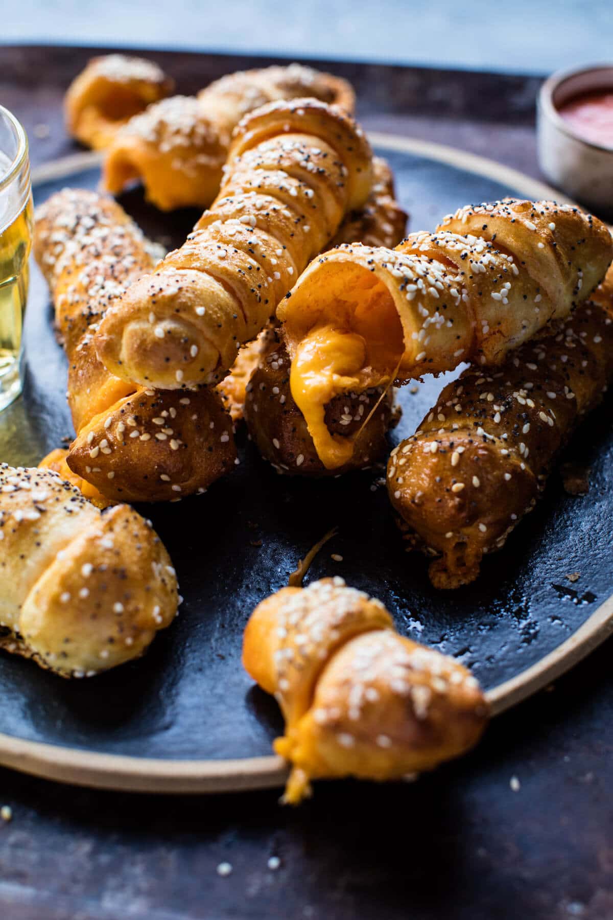 Buffalo Cheddar Soft Pretzel Twists with Everything Spice | halfbakedharvest.com @hbharvest