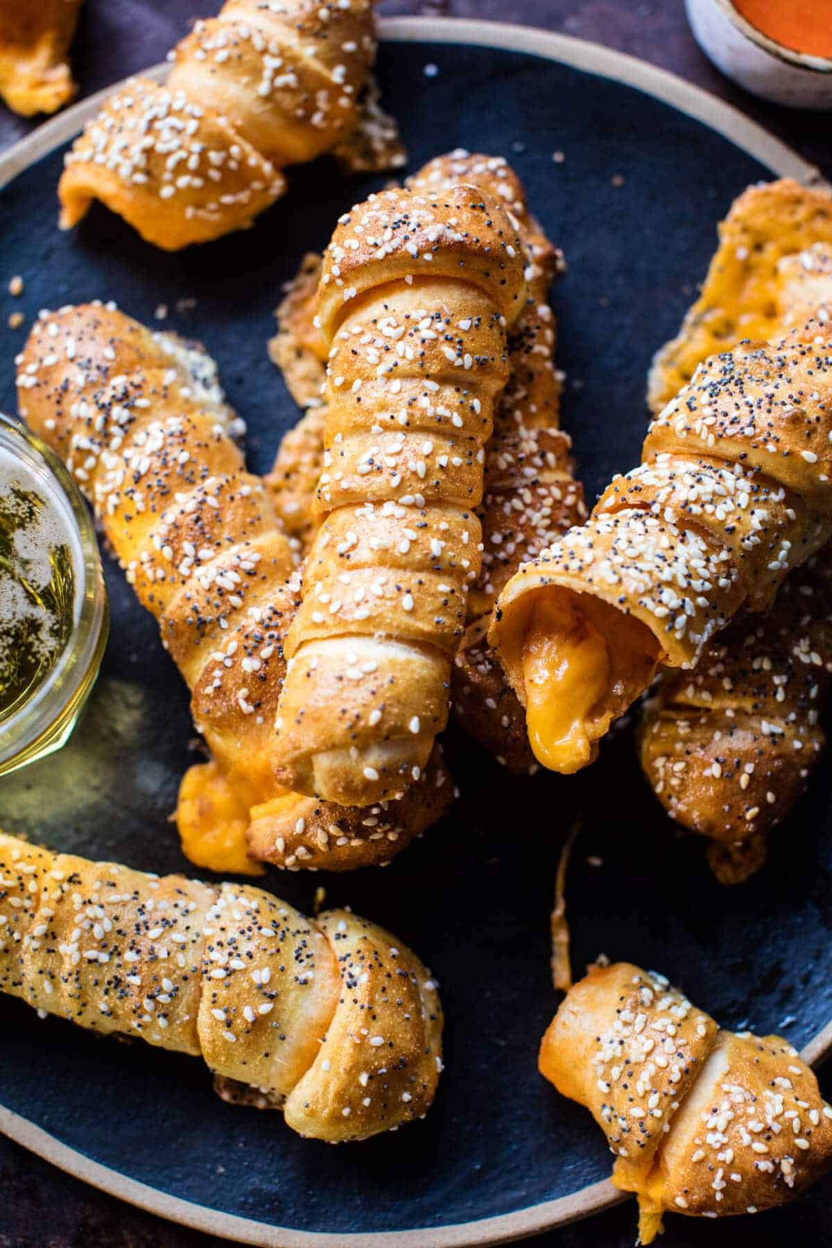 Buffalo Cheddar Soft Pretzel Twists with Everything Spice | halfbakedharvest.com @hbharvest