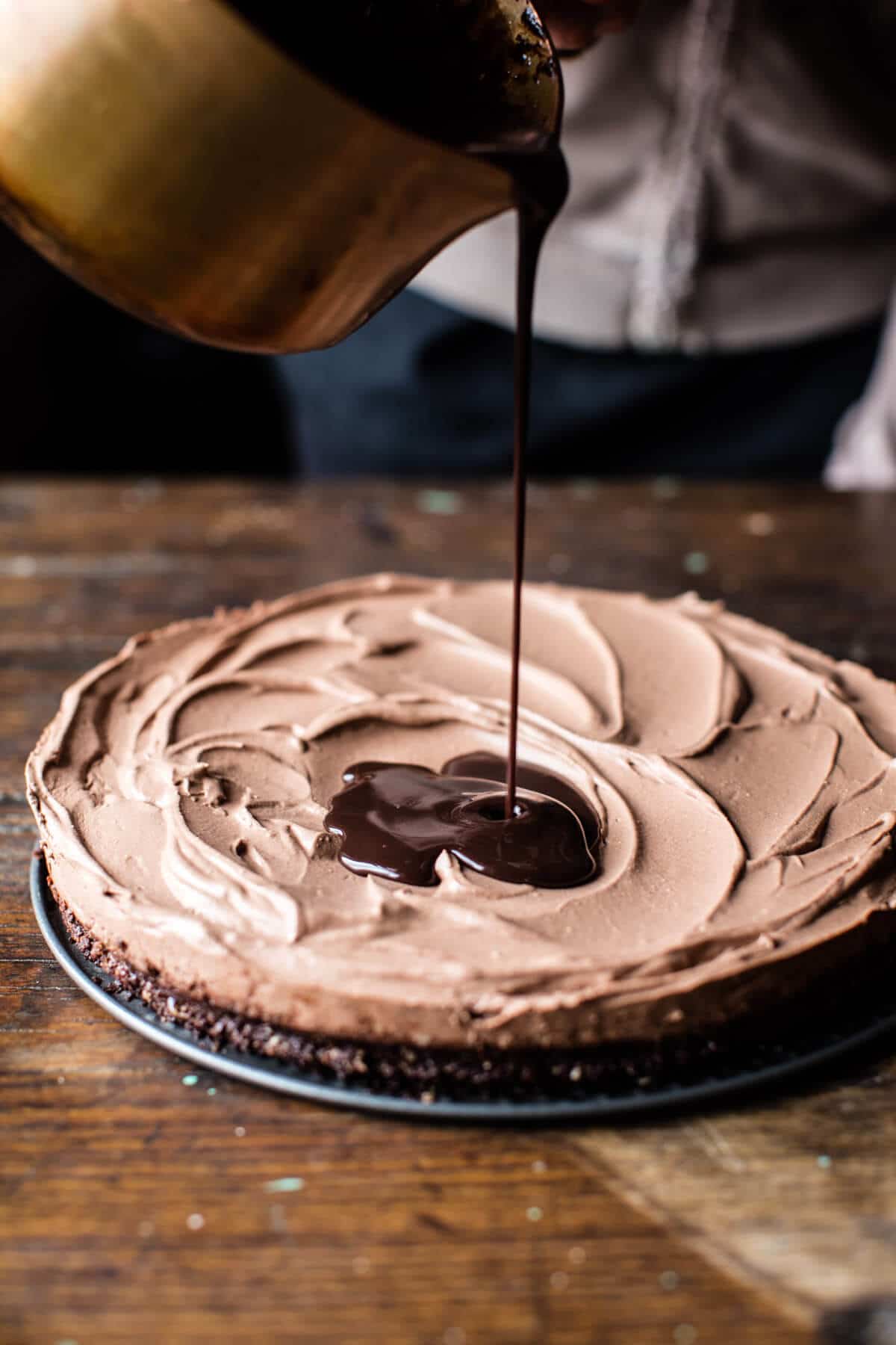 Chocolate Lovers Greek Yogurt Chocolate Mousse Cake | halfbakedharvest.com @hbharvest