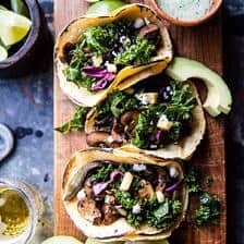 Poblano Mushroom Tacos with Cilantro Yogurt Sauce | halfbakedharvest.com @hbharvest