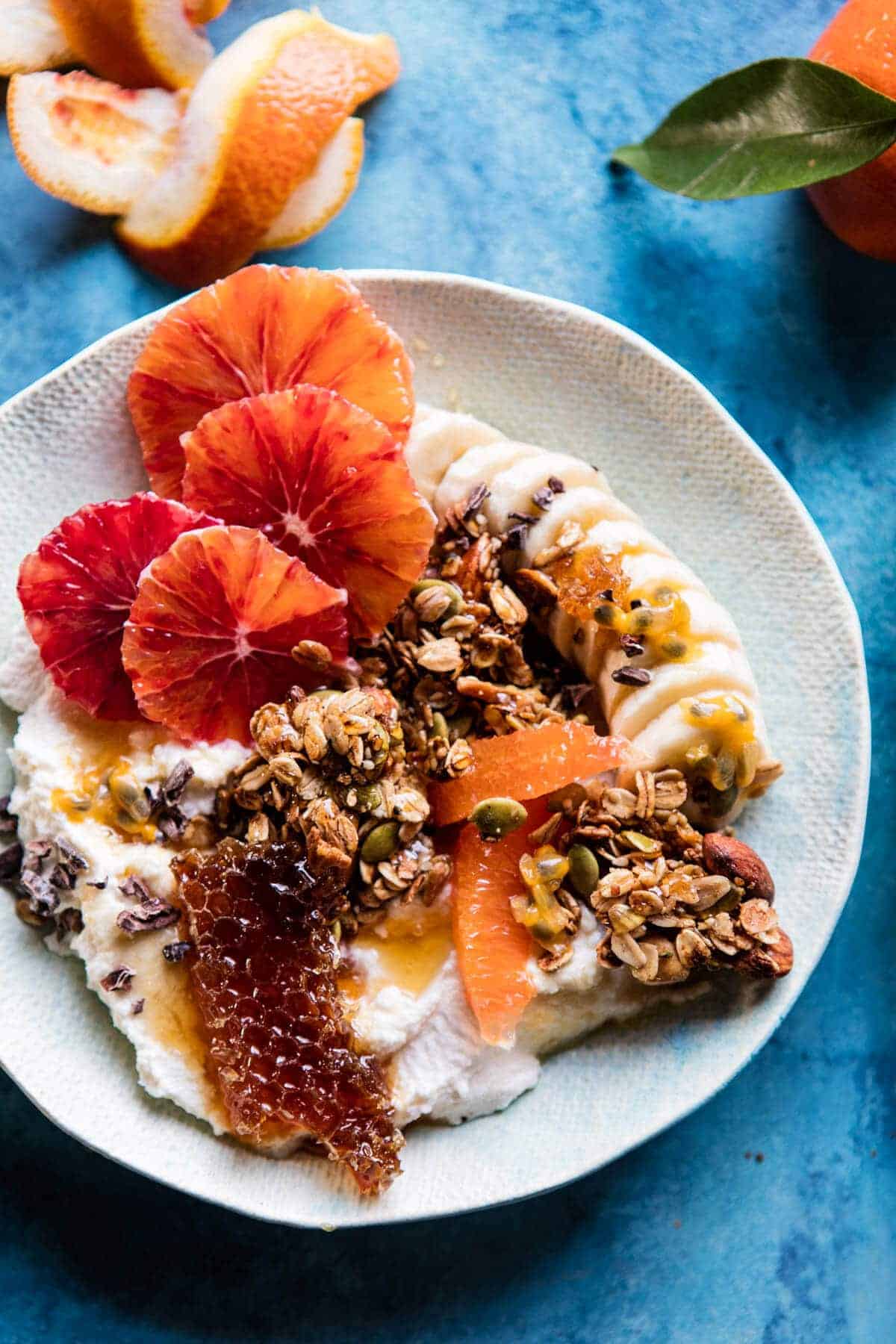 Winter Citrus Ricotta Breakfast Bowl with Honeycomb | halfbakedharvest.com @hbharvest