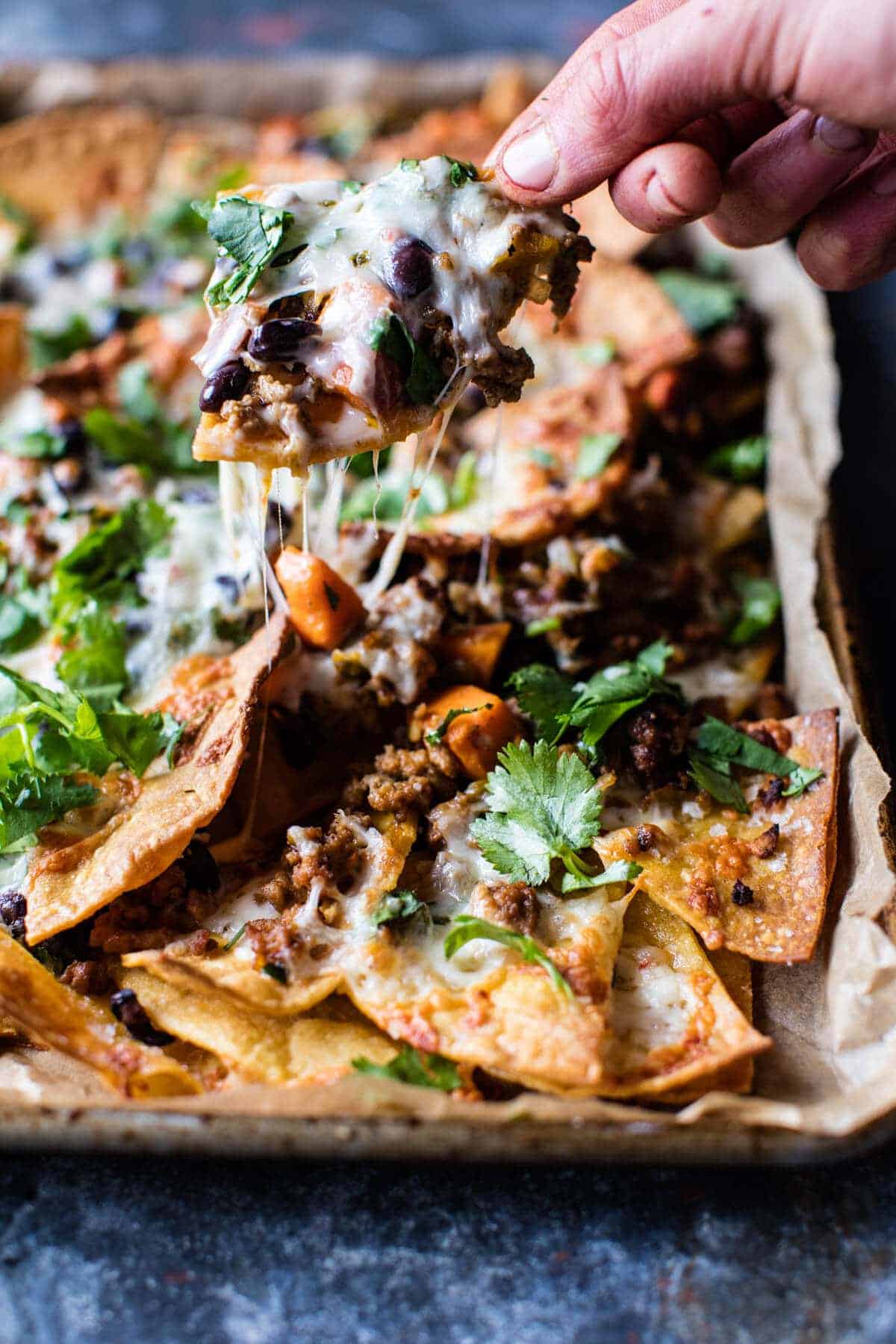 Black Bean Turkey Nachos with Jalapeno Yogurt | halfbakedharvest.com @hbharvest
