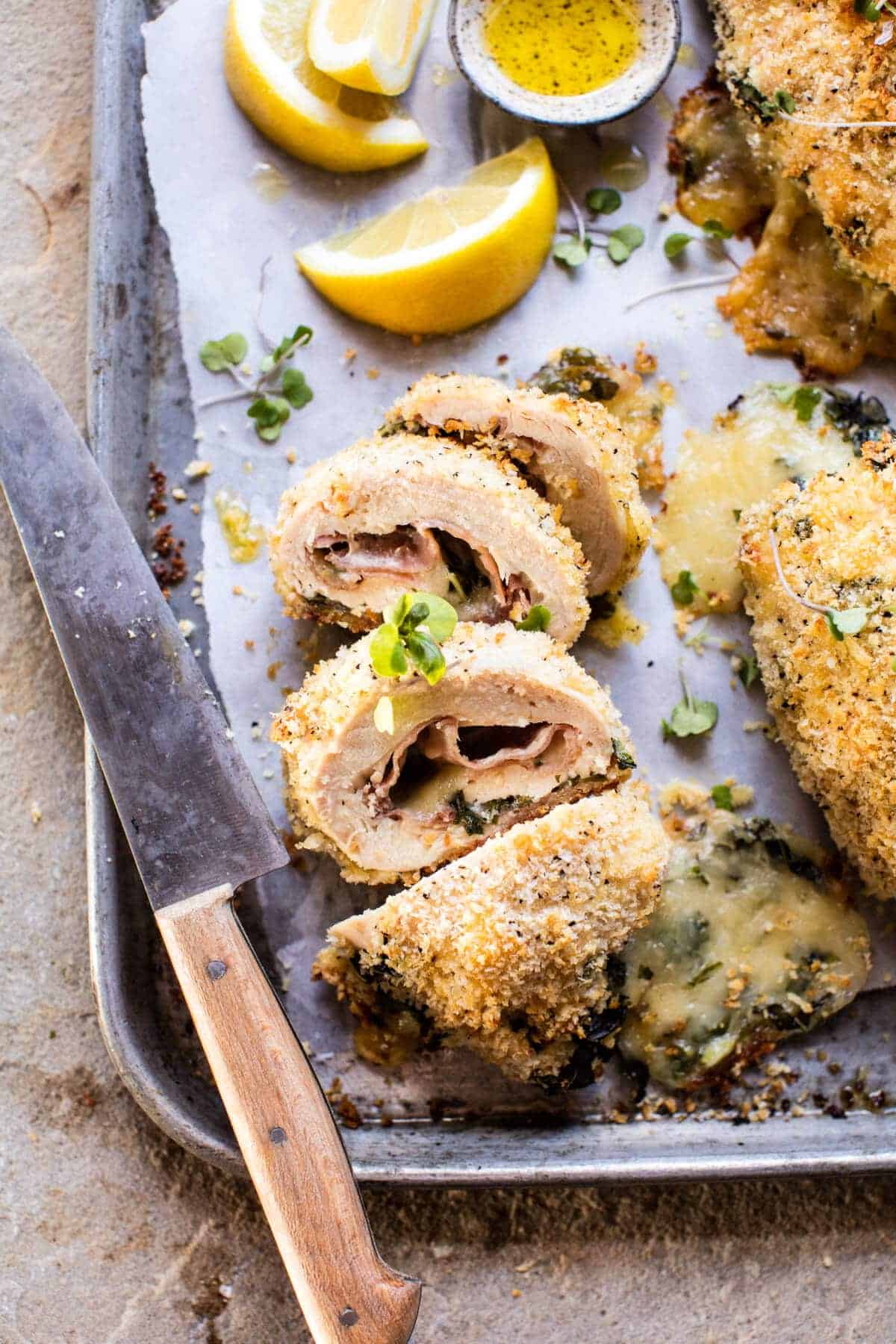 Crispy Baked Basil Chicken Cordon Bleu | halfbakedharvest.com @hbharvest