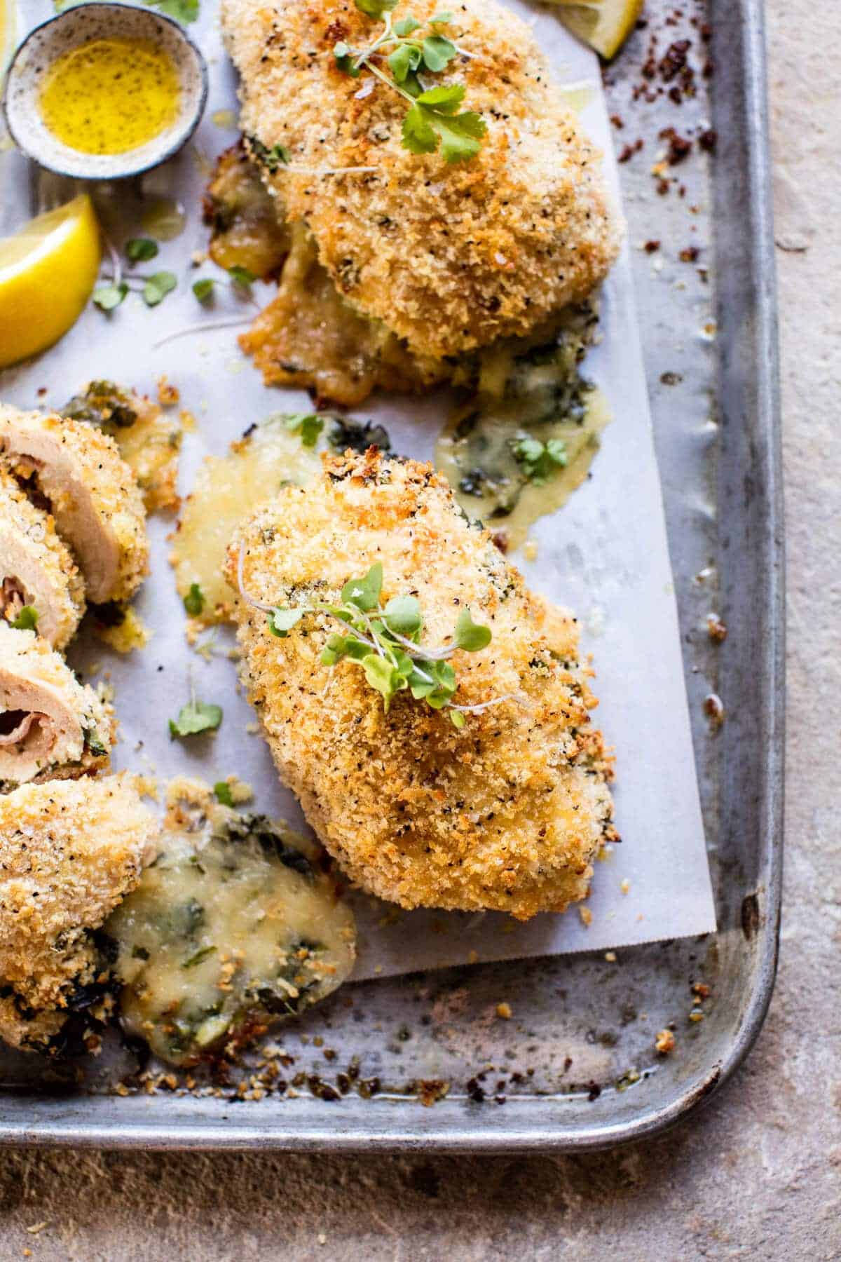 Crispy Baked Basil Chicken Cordon Bleu | halfbakedharvest.com @hbharvest